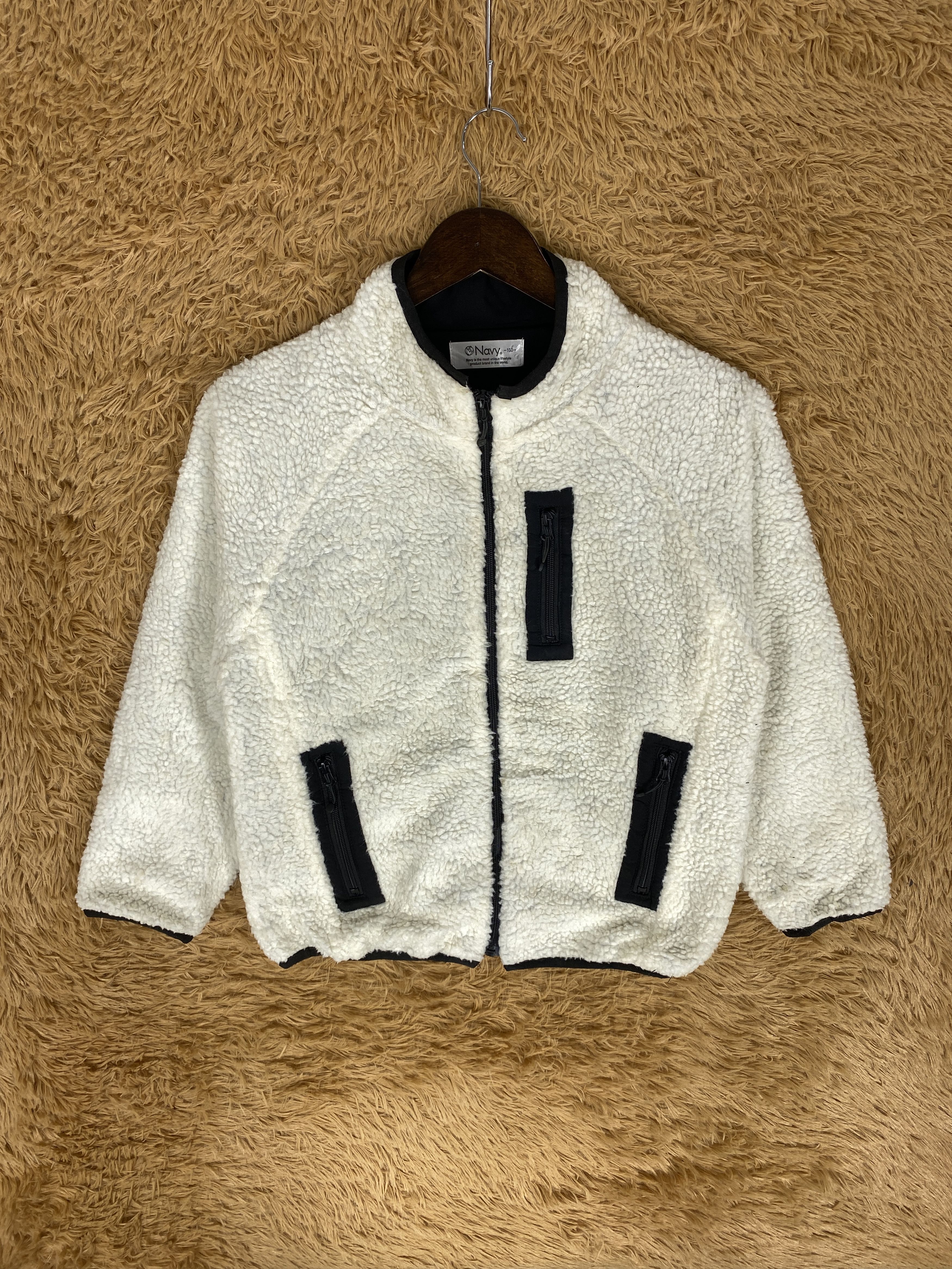 Japanese Brand × Vintage Vintage Navy Fleece Jacket Size US S / EU 44-46 / 1 - 1 Thumbnail