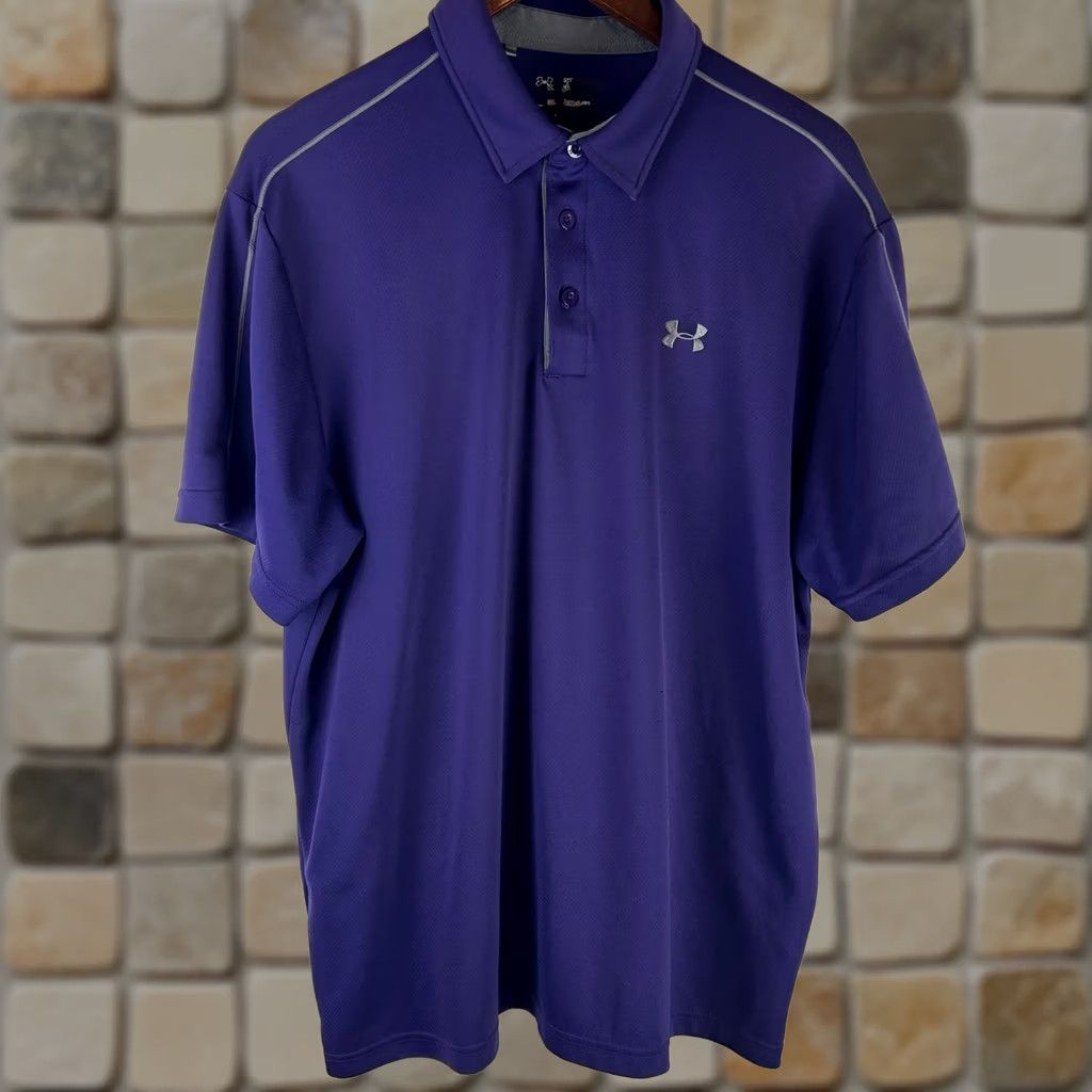 Under Armour Under Armour Men's XXL Purple HeatGear Short Sleeve Athletic Polo - 1249072 Size US XXL / EU 58 / 5 - 1 Thumbnail
