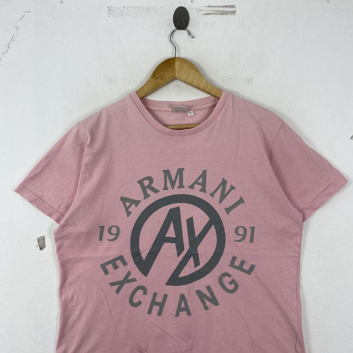 Armani Exchange Armani Exchange Vintage Pink Big Logo Graphic Tee L Size L / US 10 / IT 46 - 3 Thumbnail