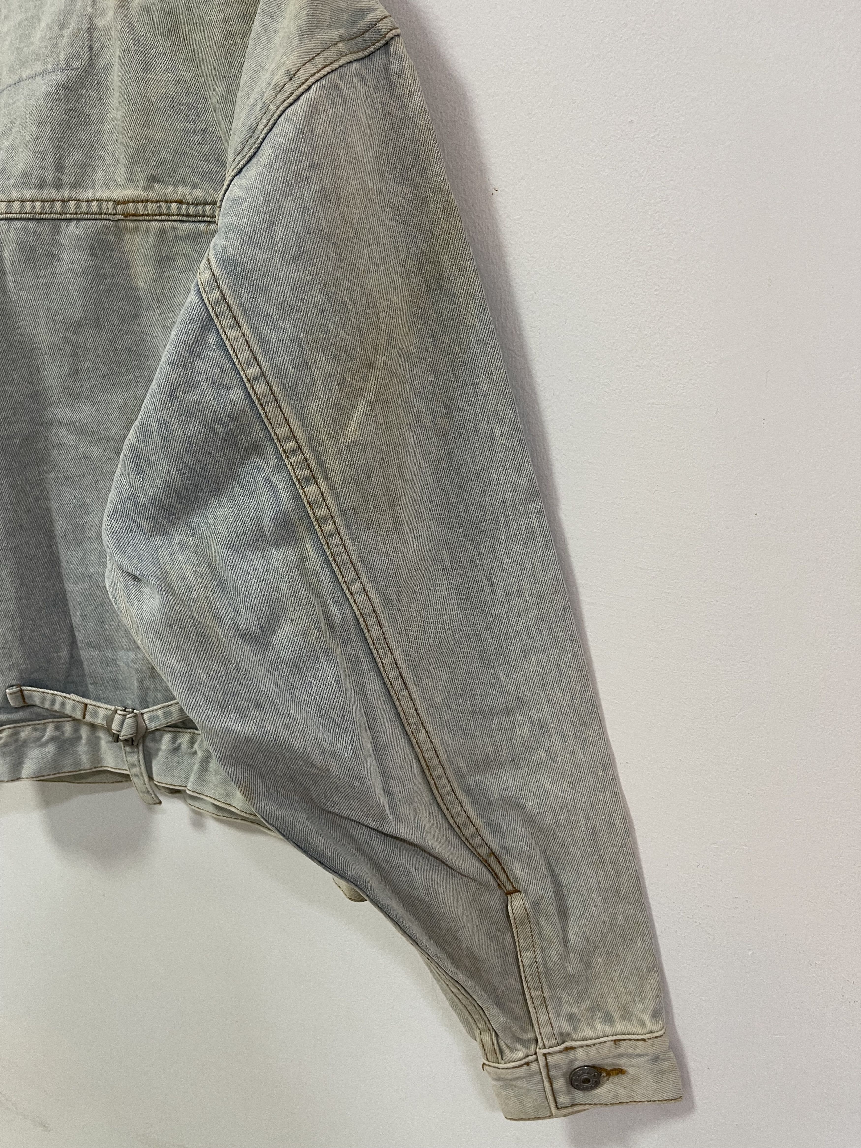 Japanese Brand Distressed Japan Design Super Wash Denim Jacket Size US S / EU 44-46 / 1 - 10 Thumbnail