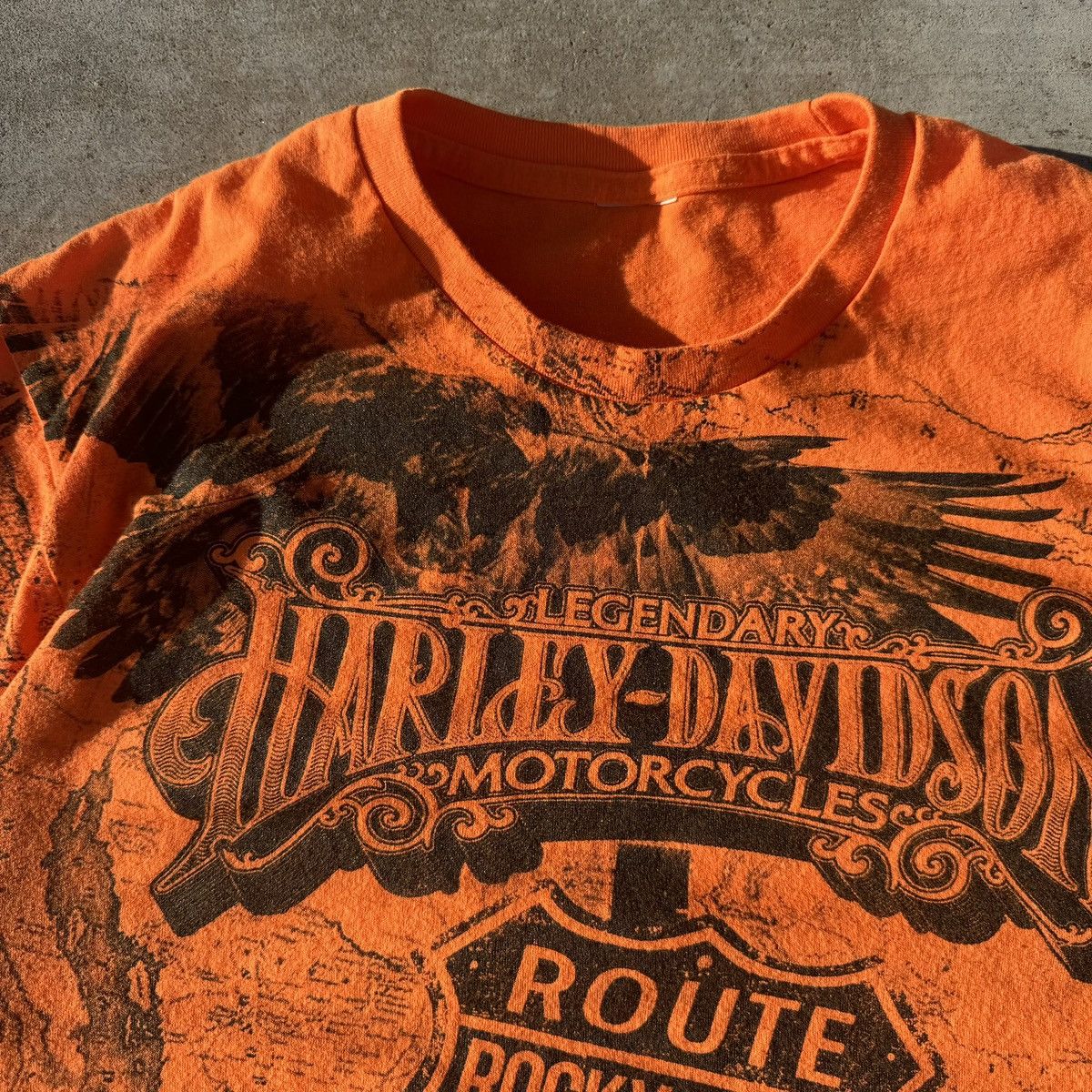 Affliction × JNCO × Tapout Vintage Y2K Grunge Crazy AOP Harley Orange Graphic Tee XL Size US XL / EU 56 / 4 - 3 Thumbnail