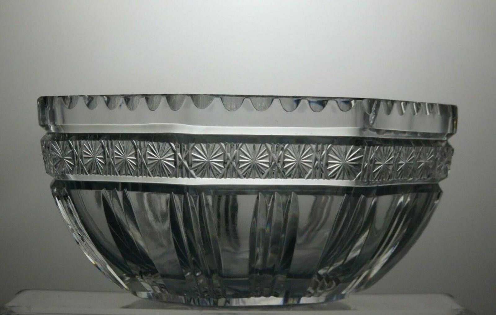 The Unbranded Brand Antique Hobstar Cut Glass Crystal Salad Fruit Serving Bowl Size ONE SIZE - 2 Thumbnail