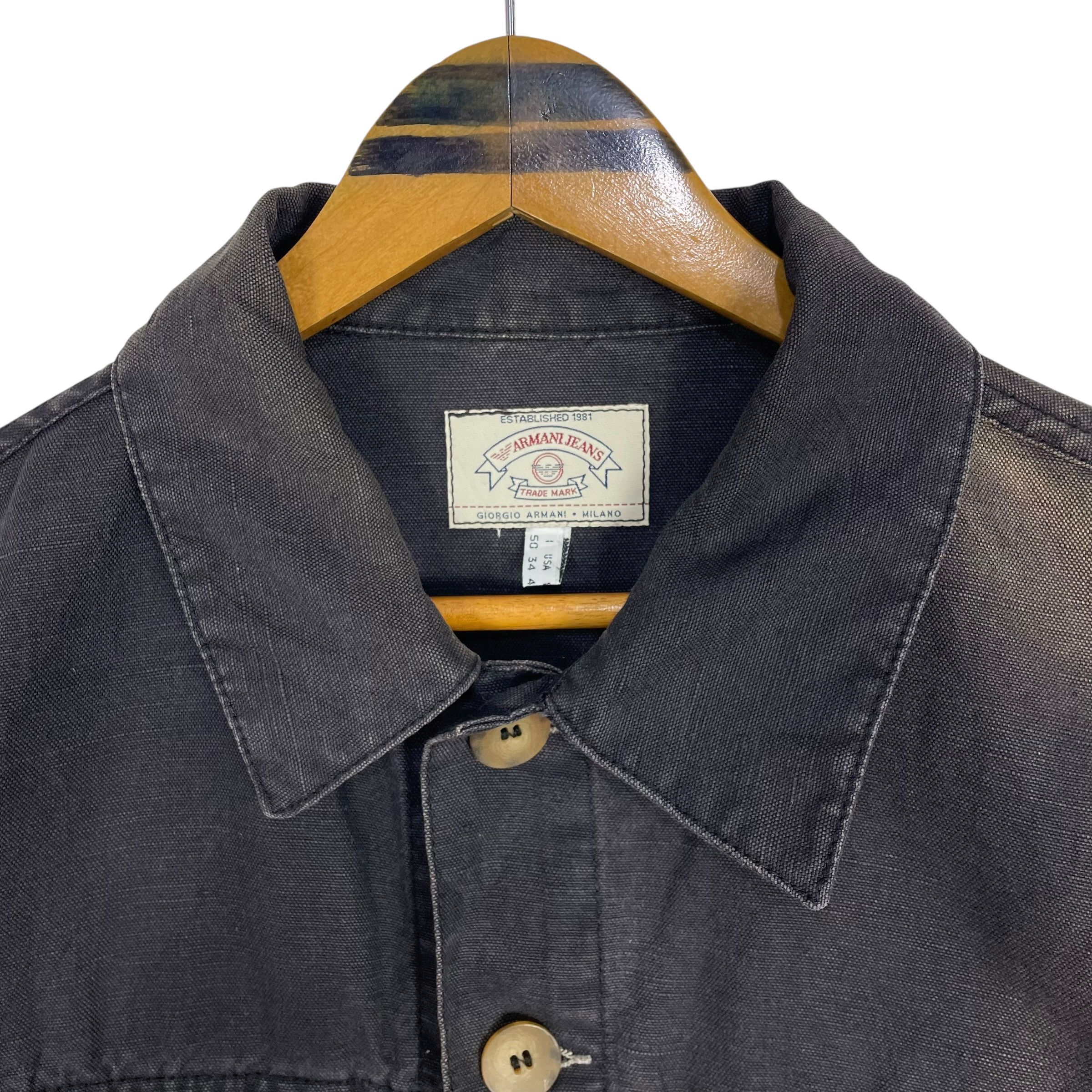 Giorgio Armani Vintage 90s Armani Jeans Denim Trucker Jacket Size US M / EU 48-50 / 2 - 7 Thumbnail