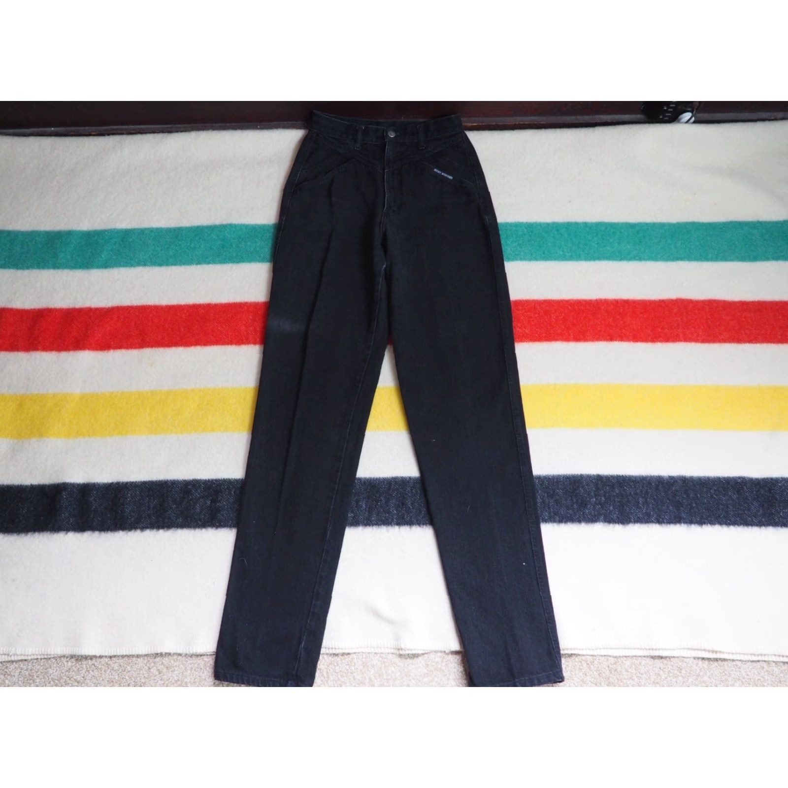Vintage VINTAGE Rocky Mountain Denim Jeans 26x34 Black 80s 90s Glam Rock Womens" Size 26" / US 2 / IT 38 - 2 Thumbnail