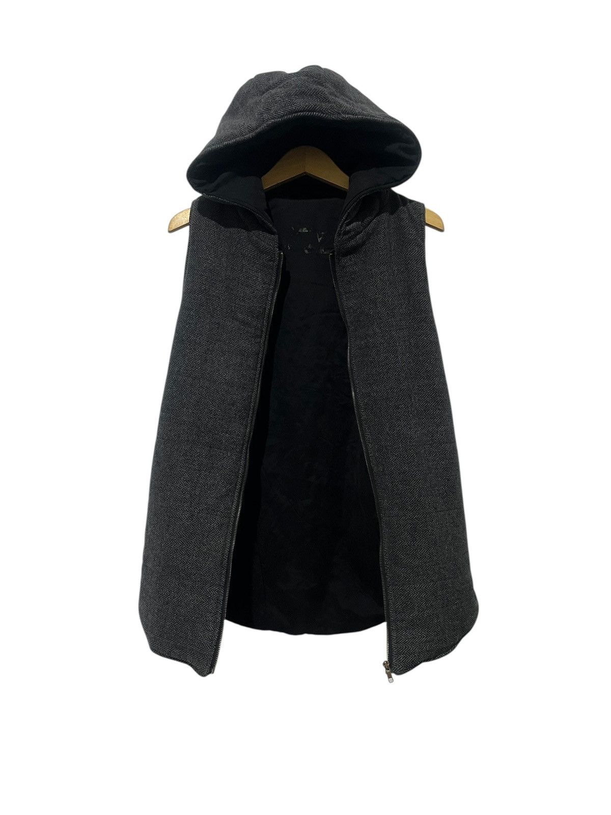 Japanese Brand Japanese Lauren 2Ann Herringbone Wool Blend Hooded Vest Size US M / EU 48-50 / 2 - 1 Thumbnail