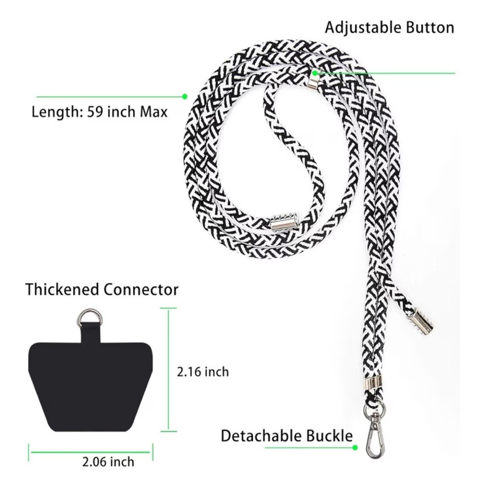 Other Phone Lanyard Crossbody Strap / Black White Size ONE SIZE - 6 Thumbnail