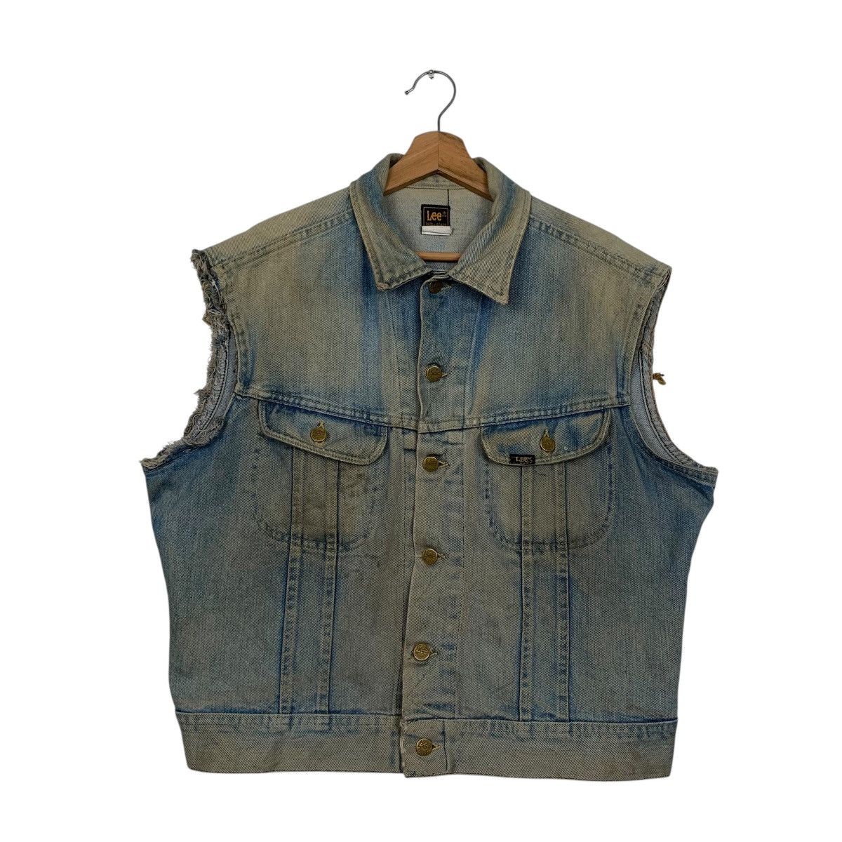Lee Vintage 80s Lee Biker Denim Vest Size US M / EU 48-50 / 2 - 2 Thumbnail