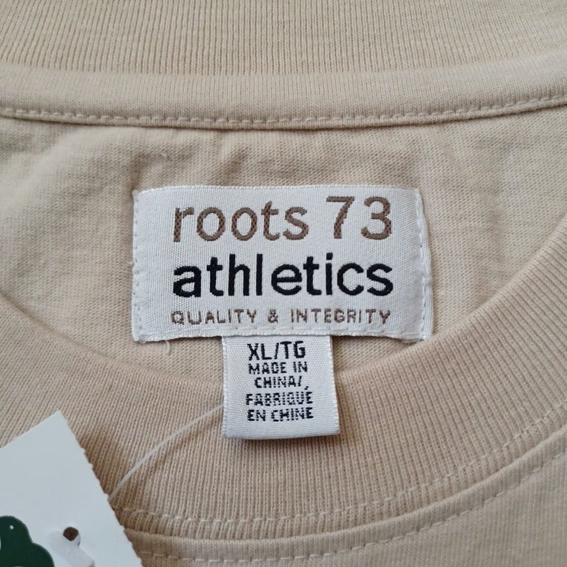 Roots Roots Athletics T Shirt Mens XL Beige Logo Short Sleeve NWT Size US XL / EU 56 / 4 - 2 Thumbnail