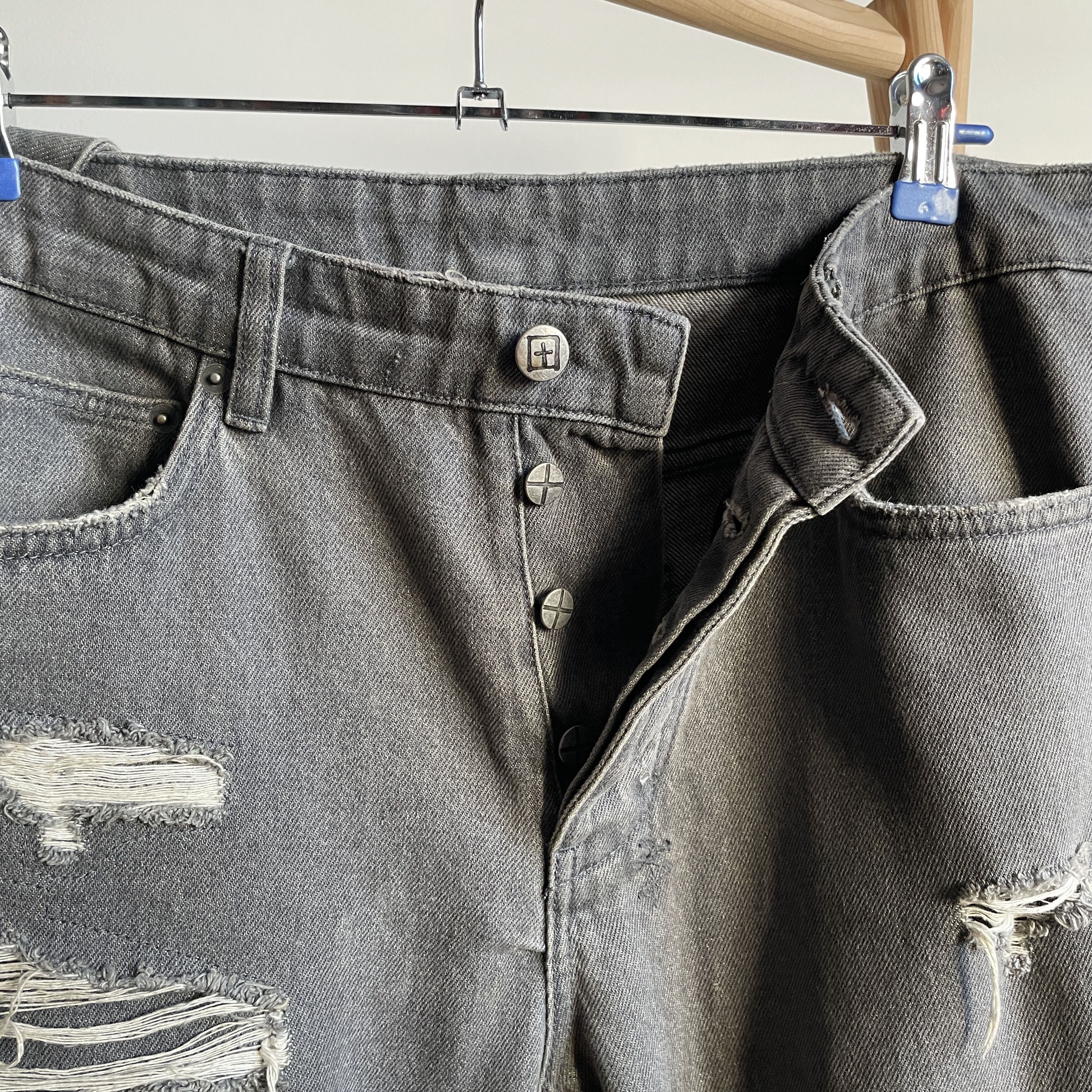 Ksubi Ksubi Chitch Fire Starter Distressed Gray Denim Size 32 Size US 32 / EU 48 - 6 Thumbnail