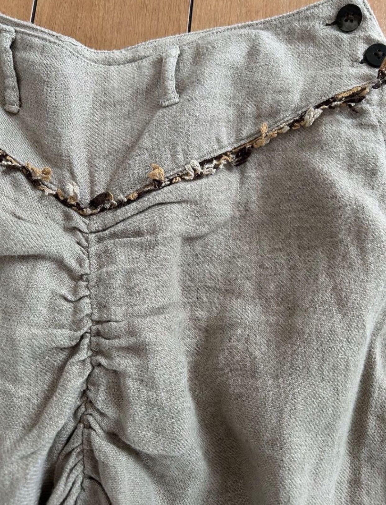 Kapital Kapital Blue Dyeing Gradient Linen Wide Leg Pants Skirt Size 25" / US 0 / IT 36 - 6 Thumbnail
