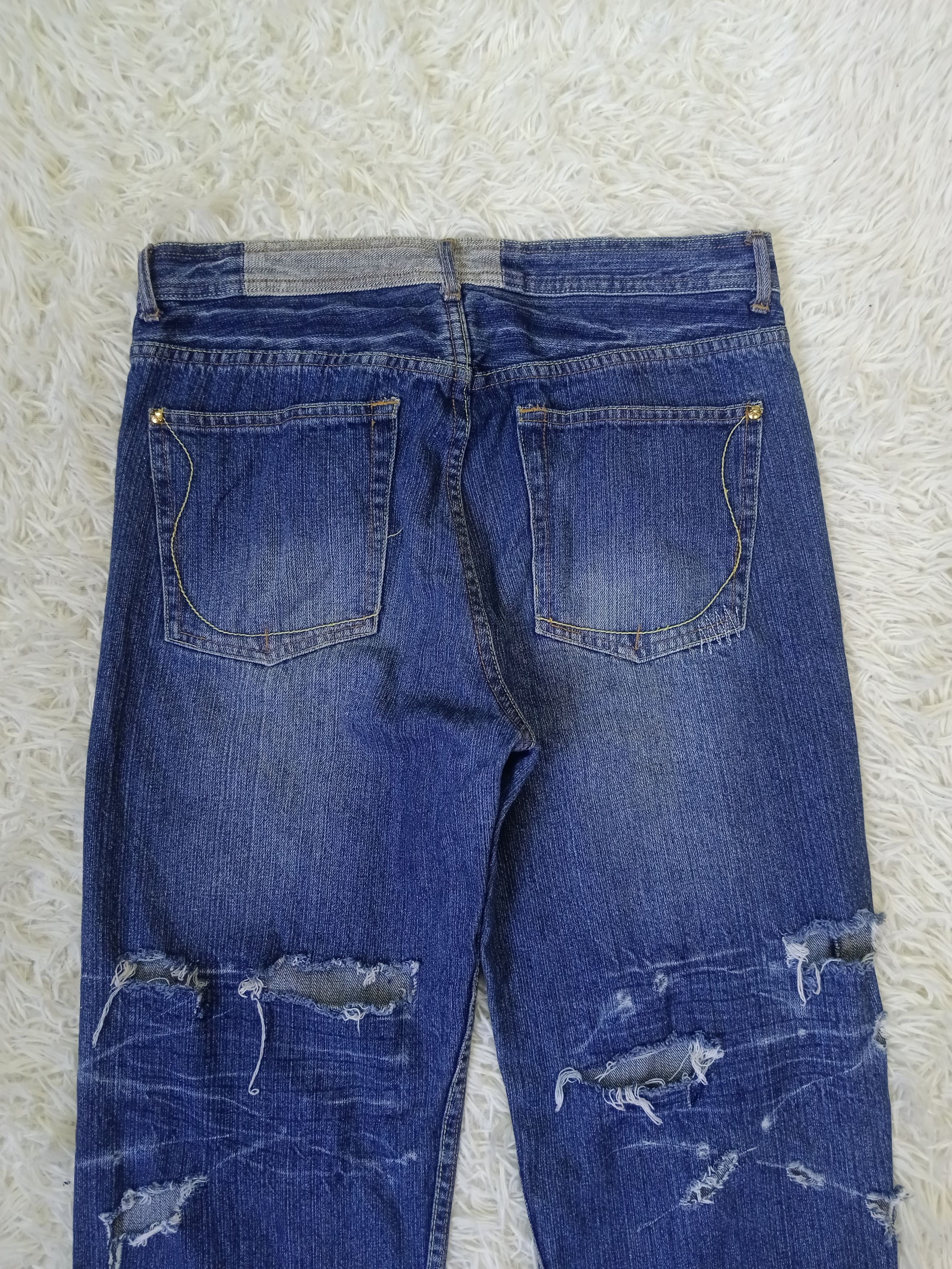 Japanese Brand DISTRESSED RIPED STIMULUS DENIM PANTS Size US 32 / EU 48 - 3 Thumbnail