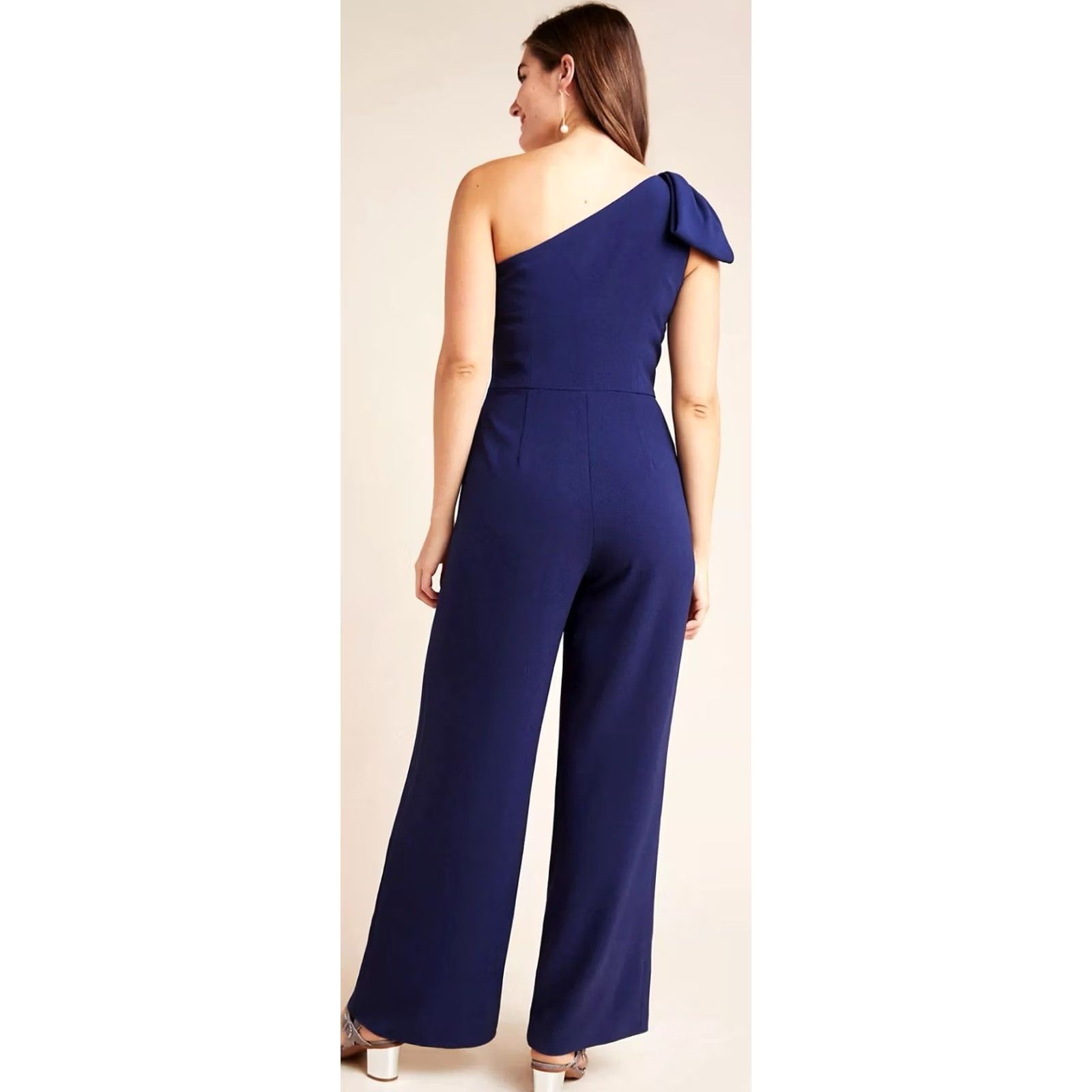 Anthropologie VINTAGE Anthropologie Gal Meets Glam Sylvia One-Shoulder Jumpsuit Size 2 Blue Size 26" / US 2 / IT 38 - 2 Thumbnail
