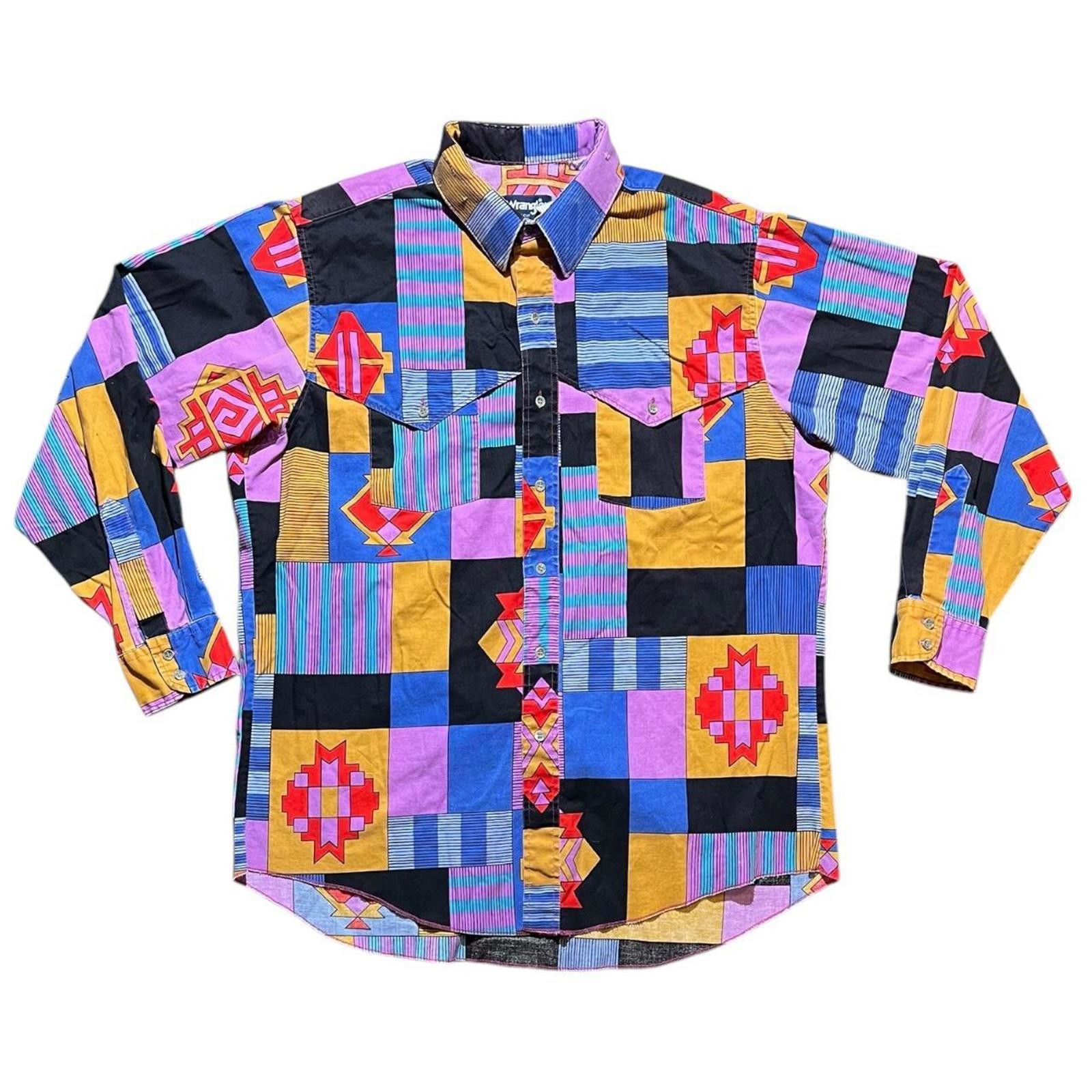 Wrangler Vintage Wrangler Western Brushpopper Button Shirt Size US XL / EU 56 / 4 - 1 Thumbnail