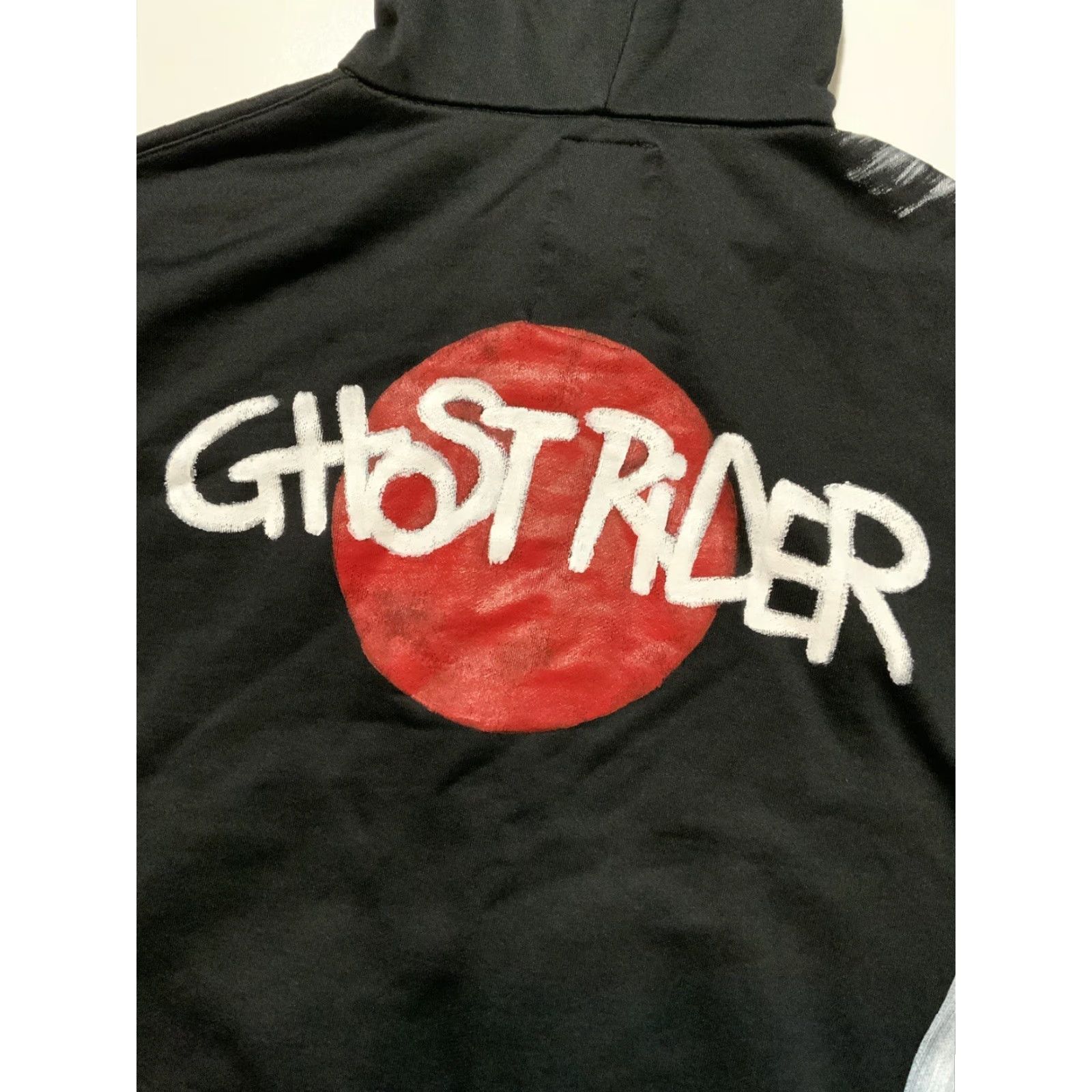 Vintage VINTAGE KRH Ghost Rider Made In Italy Zip Black Hoodie Sz. S Mens Size US S / EU 44-46 / 1 - 6 Thumbnail