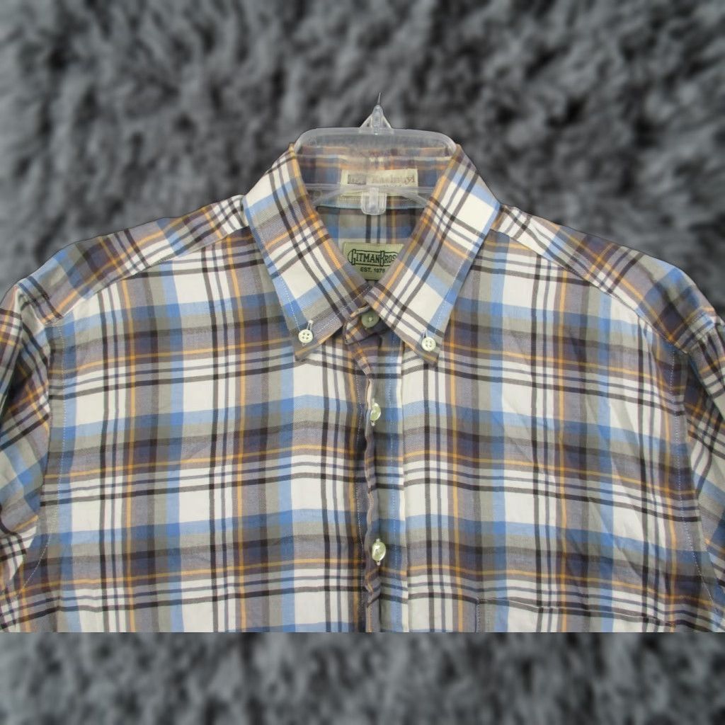 Vintage VINTAGE Gitman Bros Shirt Mens M Blue Brown Plaid Button-Down Made USA Cotton Size US M / EU 48-50 / 2 - 1 Thumbnail