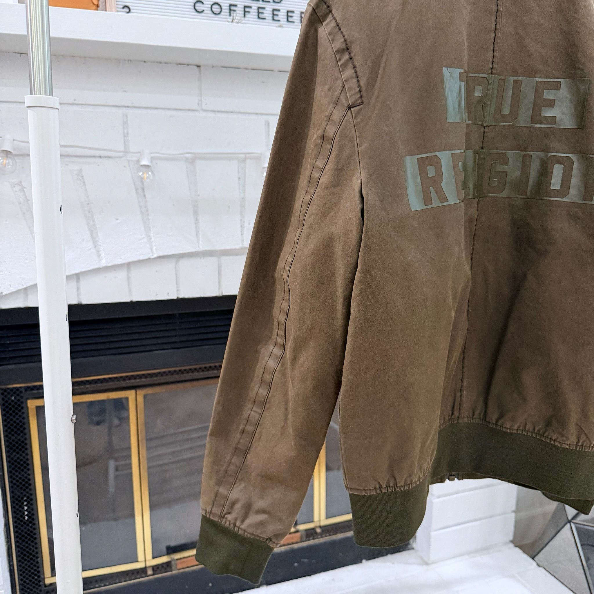 True Religion True Religion Logo Cotton Blend Olive Green Bomber Jacket Size US S / EU 44-46 / 1 - 9 Thumbnail