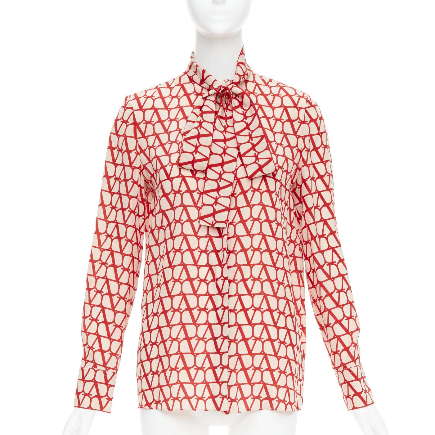 Valentino VALENTINO Iconographe Toile crepe de chine silk print tie blouse IT38 XS Size XS / US 0-2 / IT 36-38 - 1 Thumbnail