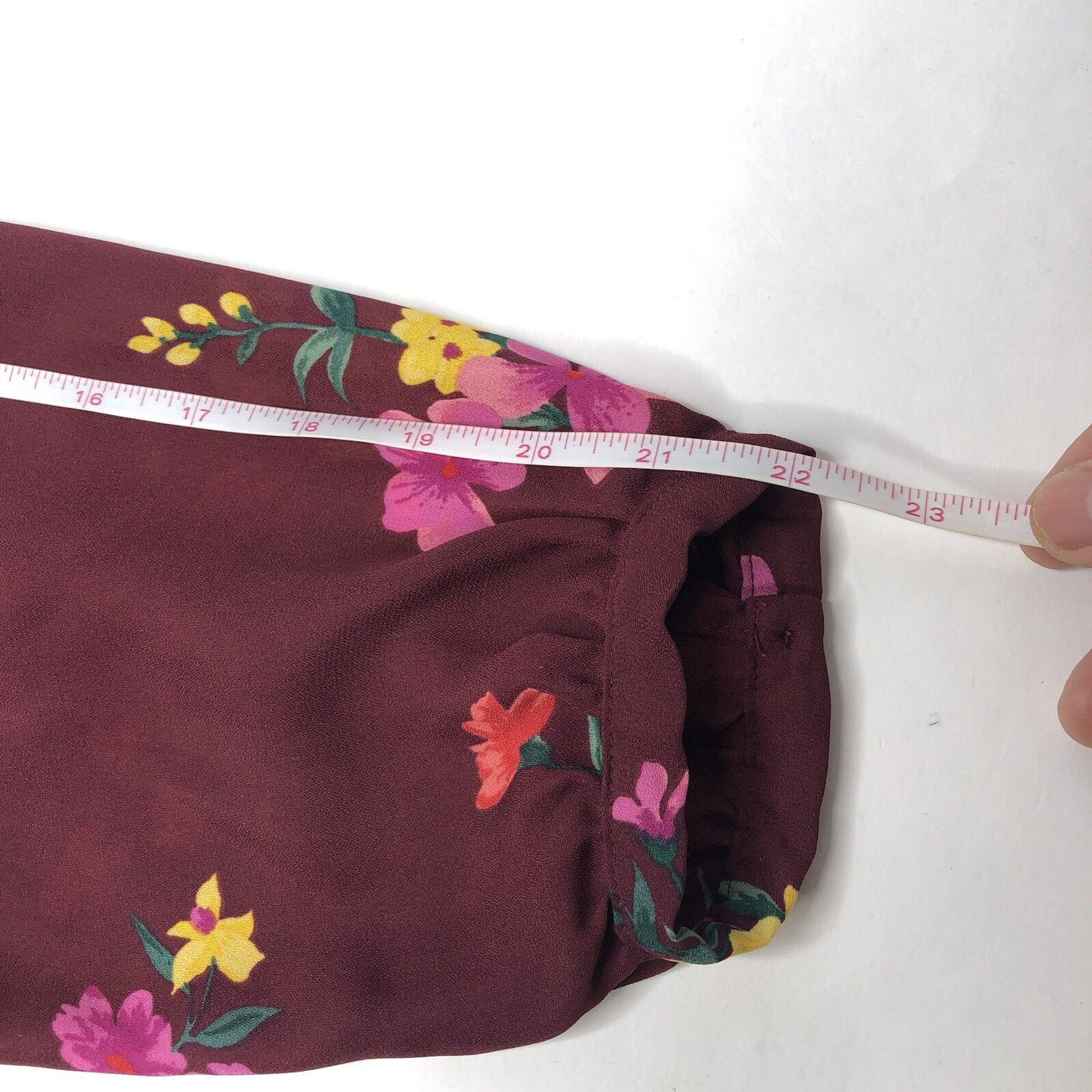 Old Navy Old Navy Womens Maroon Floral Print Swing Blouse Top Sz L Size L / US 10 / IT 46 - 8 Thumbnail