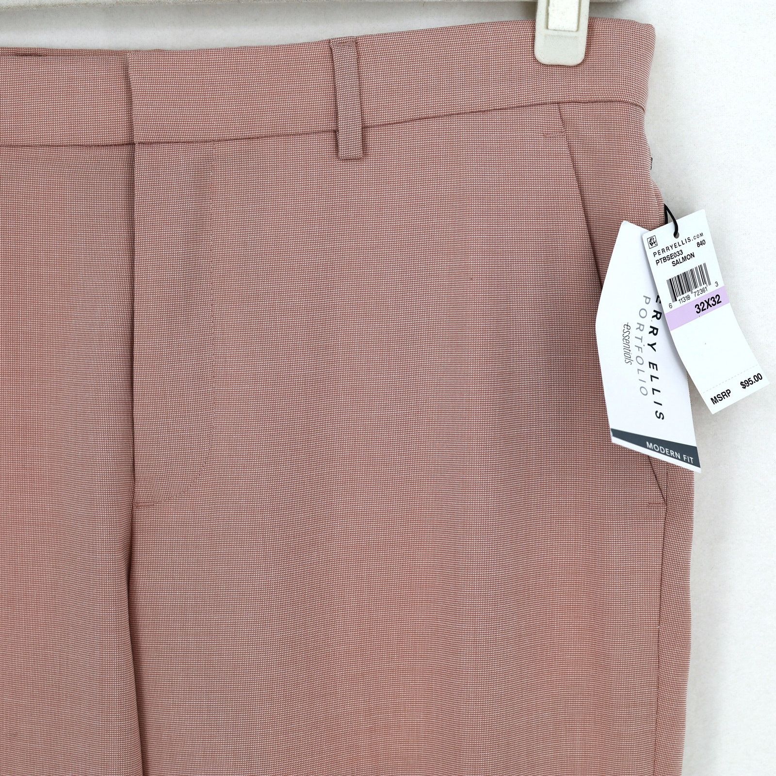 Perry Ellis Perry Ellis Men's Solid Salmon Dress Pants Size 32x32 Size US 32 / EU 48 - 2 Thumbnail