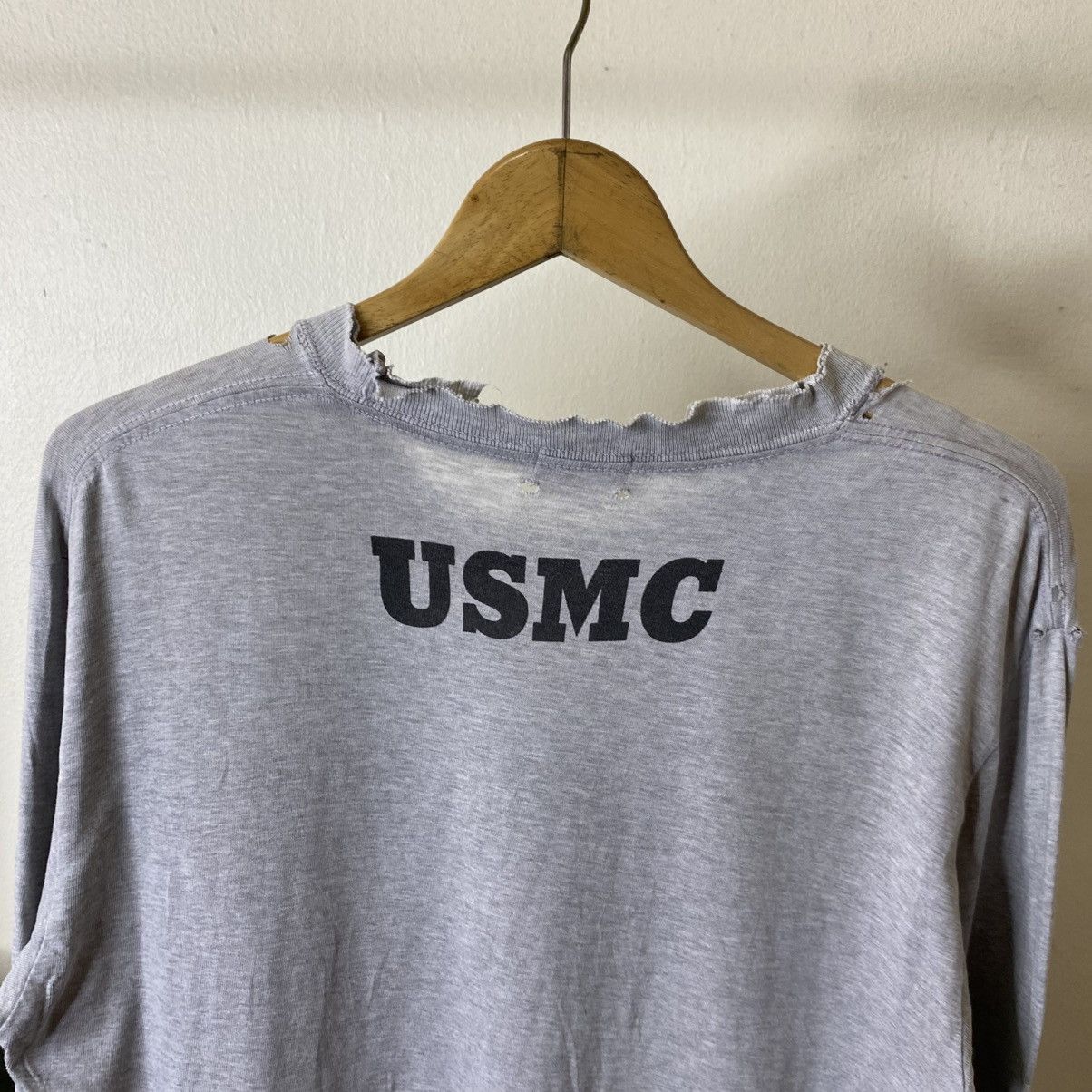 Buzz Rickson's United States Marines Corps USMC Distressed LS T Shirt Size US M / EU 48-50 / 2 - 8 Thumbnail