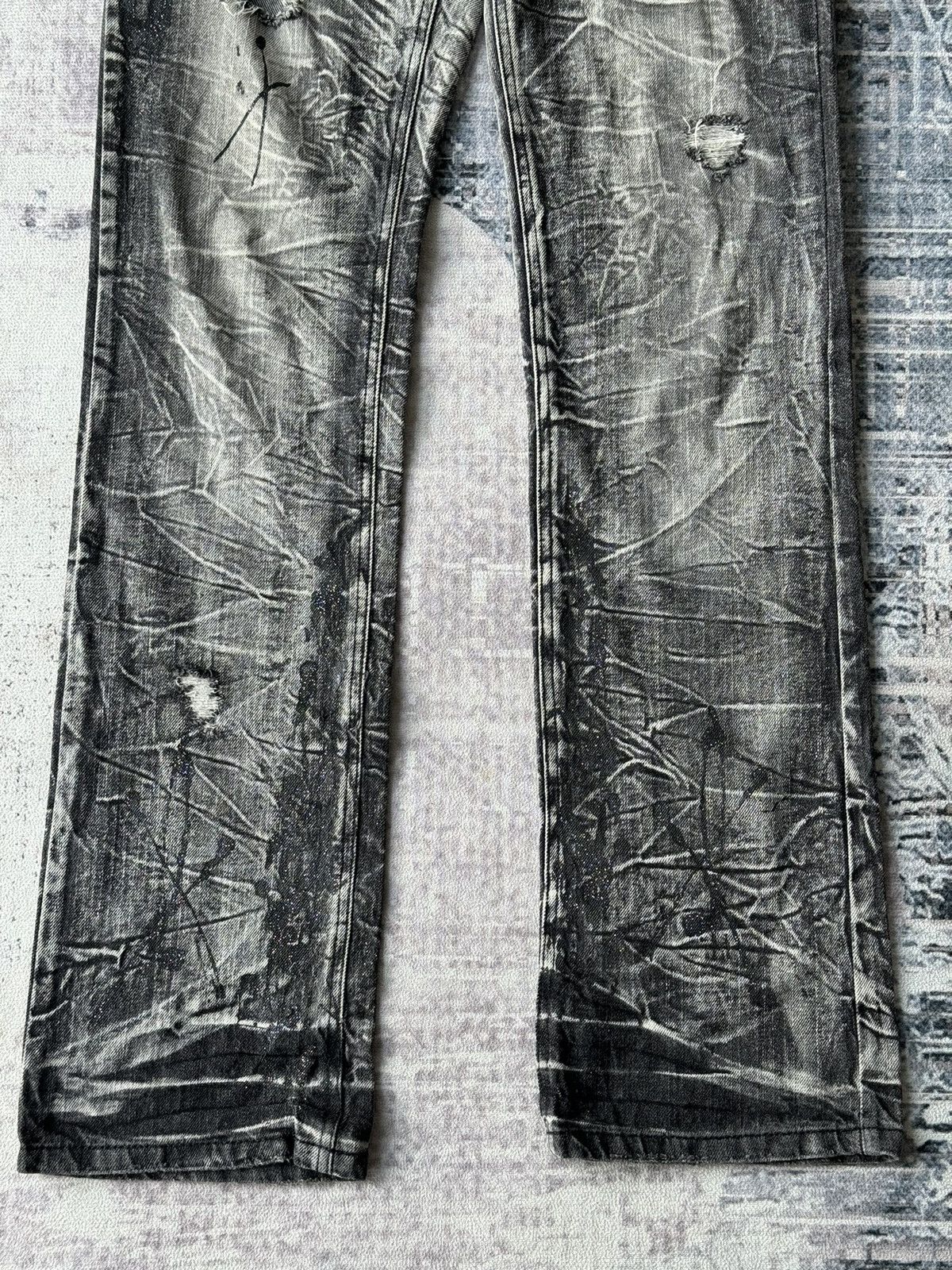 Japanese Brand × Tornado Mart × Vintage Vintage Agate Splash Tactical Flared Denim / GOA Style Size US 33 - 4 Thumbnail