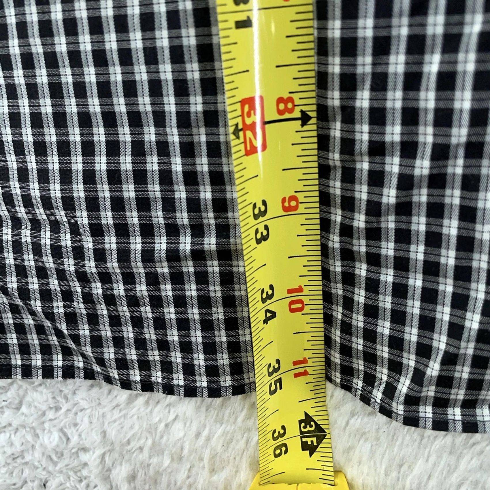 Van Heusen Van Heusen Dress Shirt Mens 3XLT Black White Check Collared Button Up Shirt Size 48R - 5 Thumbnail