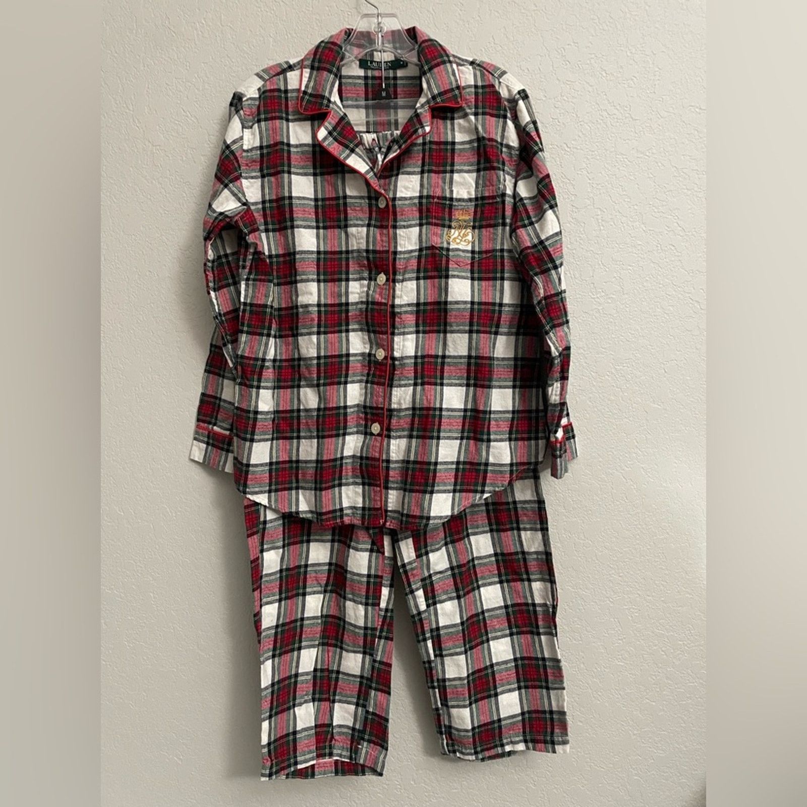 Ralph Lauren Ralph Lauren Plaid Pajama Set Gold Embroidered Emblem - M Size M / US 6-8 / IT 42-44 - 1 Thumbnail