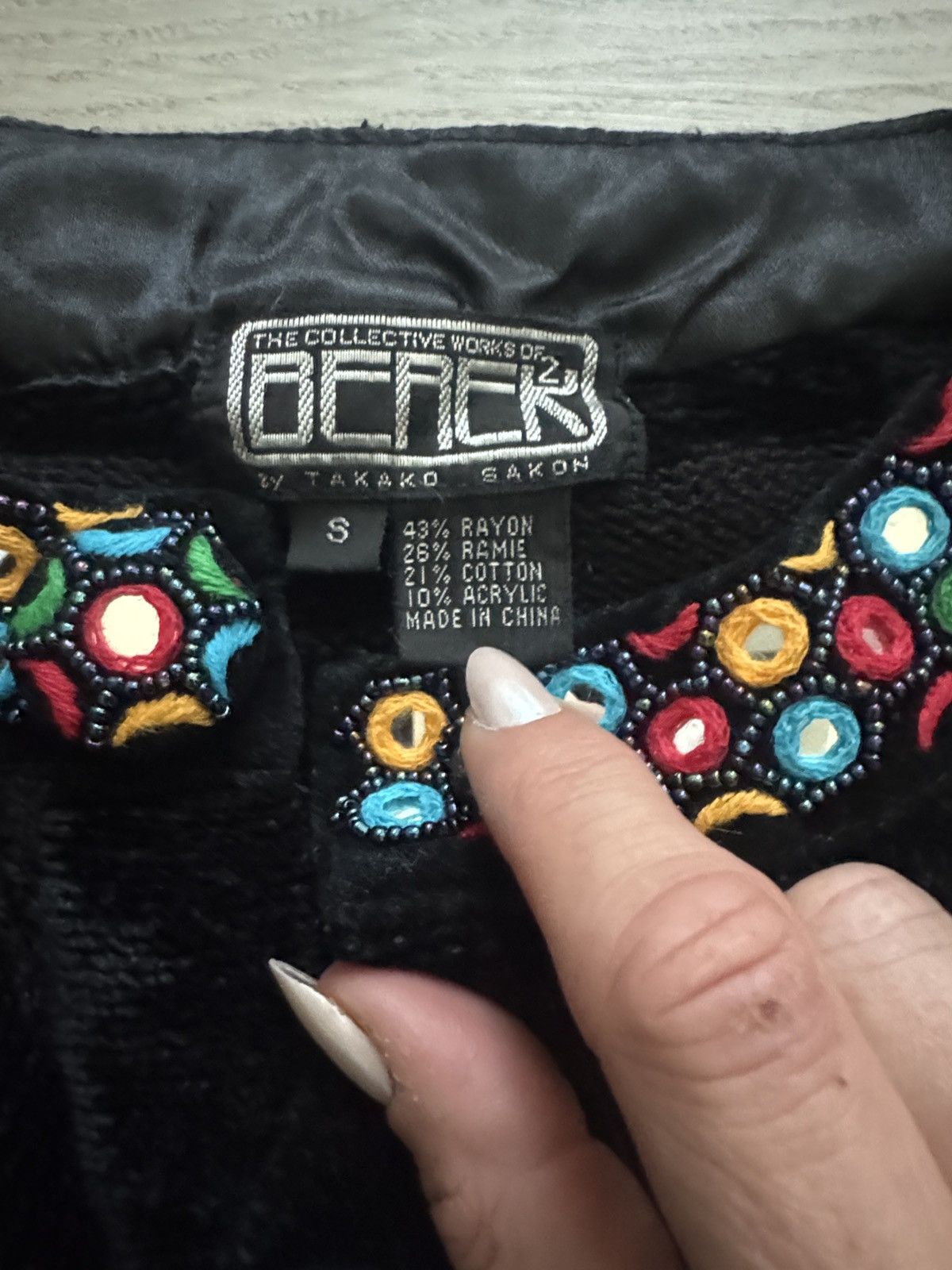 Other 90s Berek 2 by Takako Sakon Mirror Embellished Cardigan Size S / US 4 / IT 40 - 2 Thumbnail