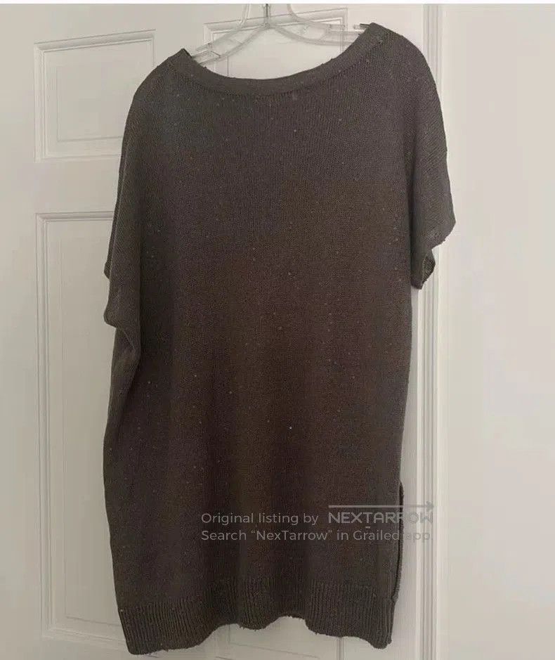Brunello Cucinelli Brunello Cucinelli Short Sleeve Sweater. Size US L / EU 52-54 / 3 - 4 Thumbnail