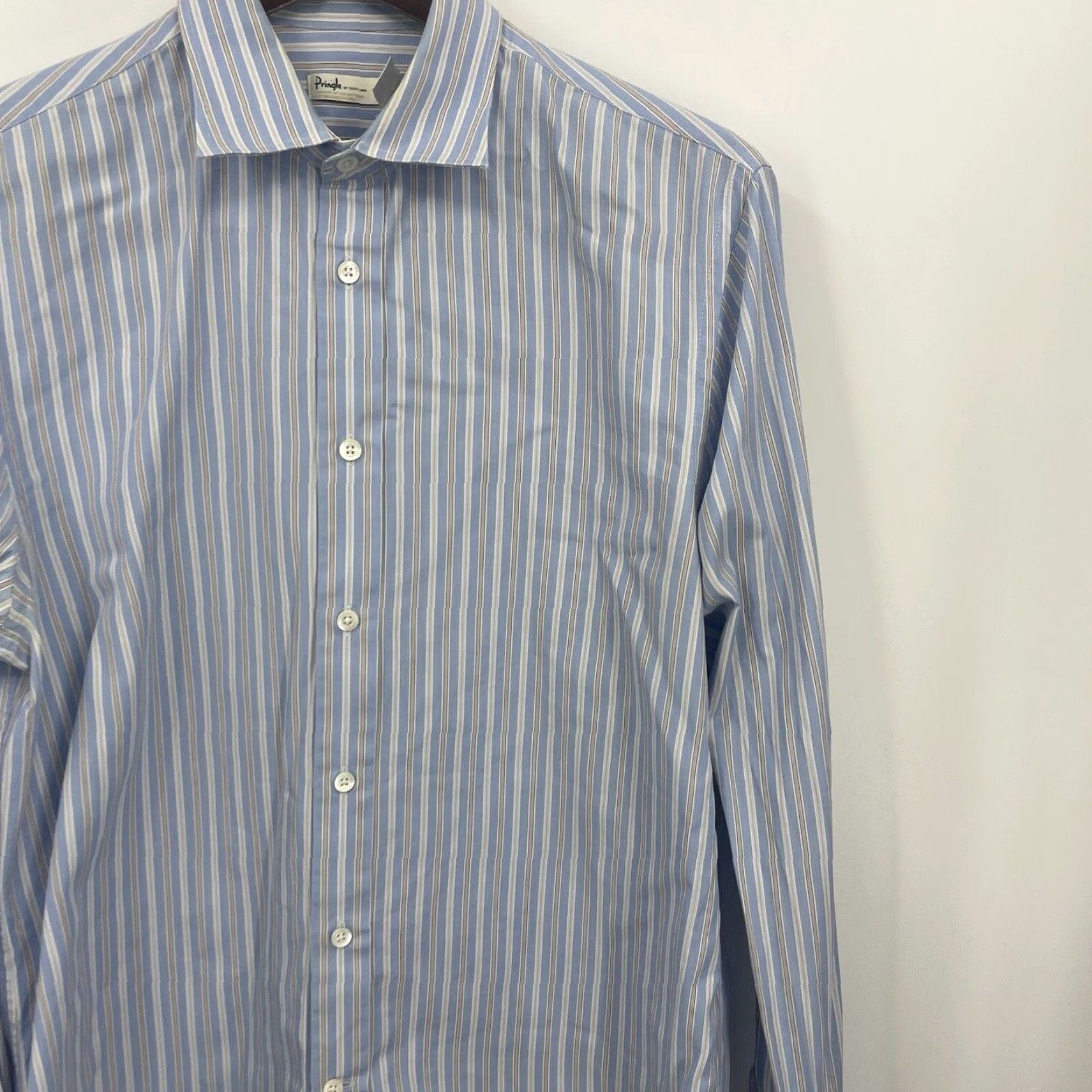 Pringle Of Scotland VINTAGE Pringle of Scotland Blue Cotton Button-Down Shirt Mens Medium Casual Classic 90s Size US M / EU 48-50 / 2 - 3 Thumbnail