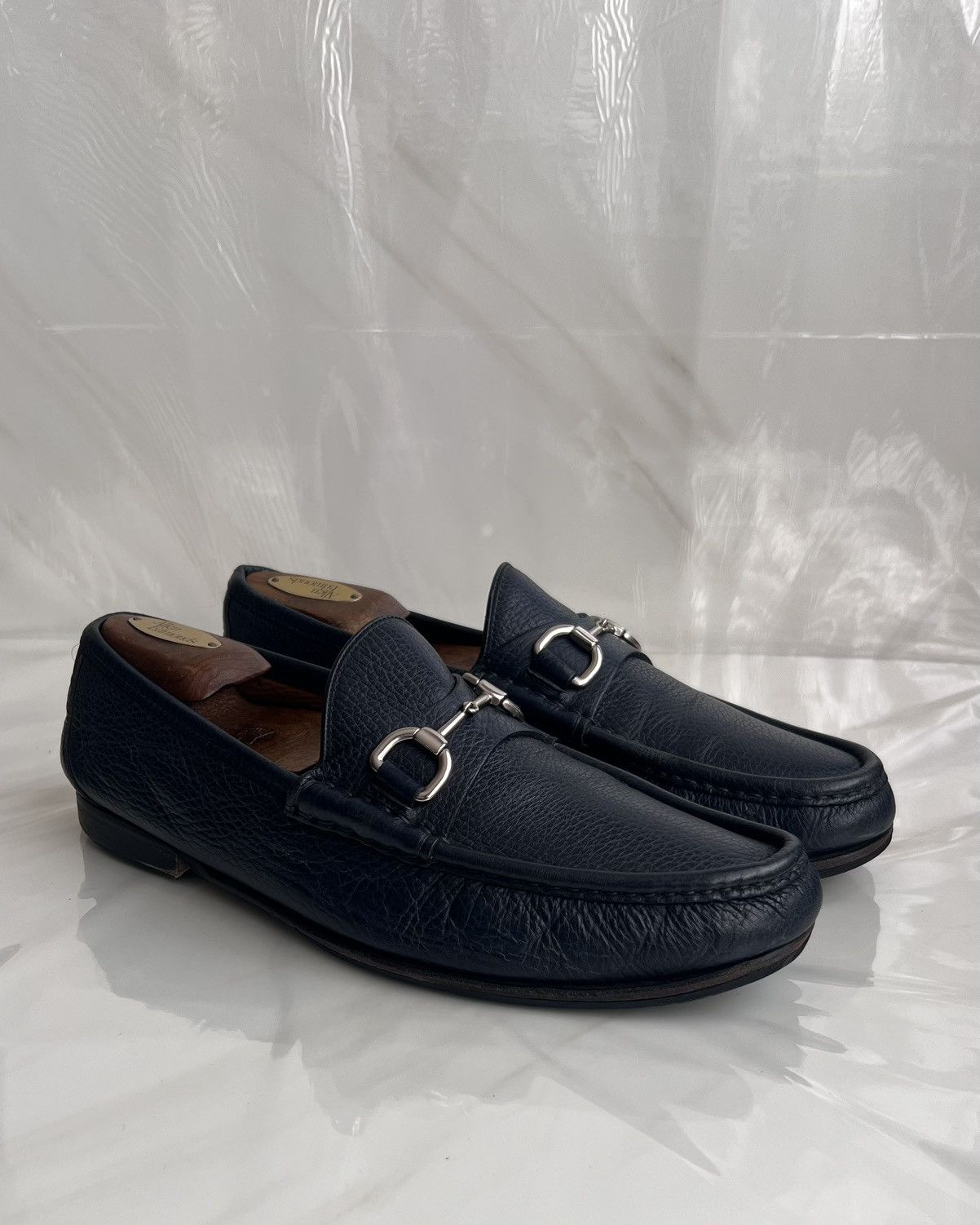 Gucci Gucci Men’s Horsebit Blue leather loafer Size US 8.5 / EU 41-42 - 1 Thumbnail