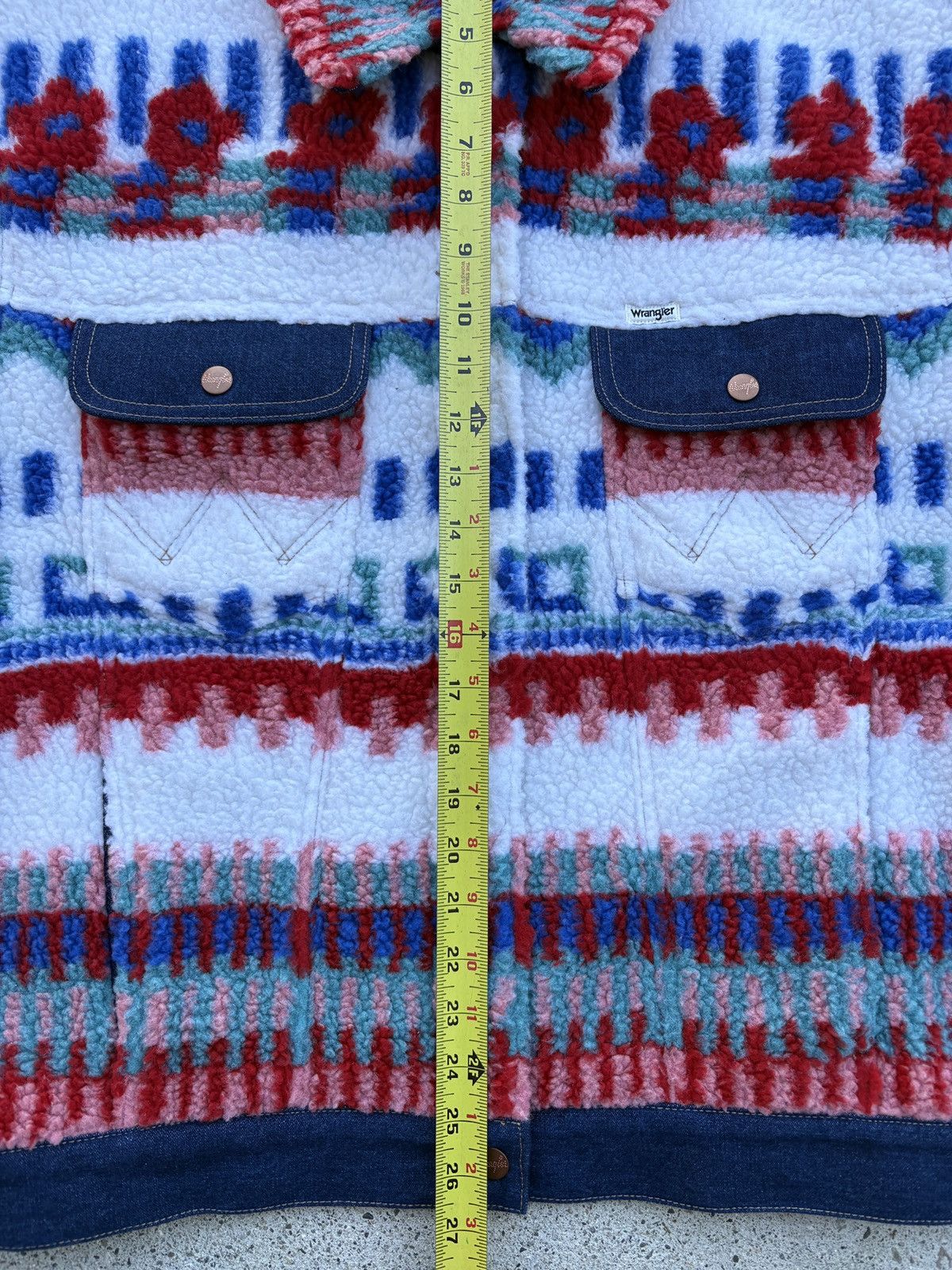 Vintage × Wrangler Wrangler Fun Floral Faux Fur Sherpa Trucker Jacket Size M Size M / US 6-8 / IT 42-44 - 8 Thumbnail