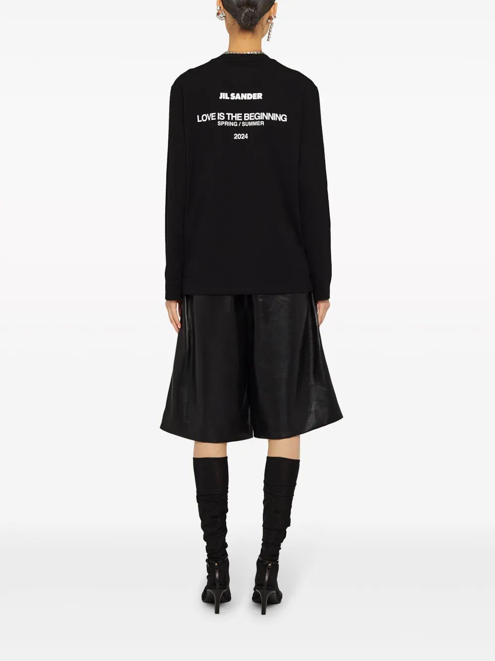 Jil Sander o1mt1gz0625 Long Sleeve T-Shirt in Black Size XL / US 12-14 / IT 48-50 - 4 Thumbnail