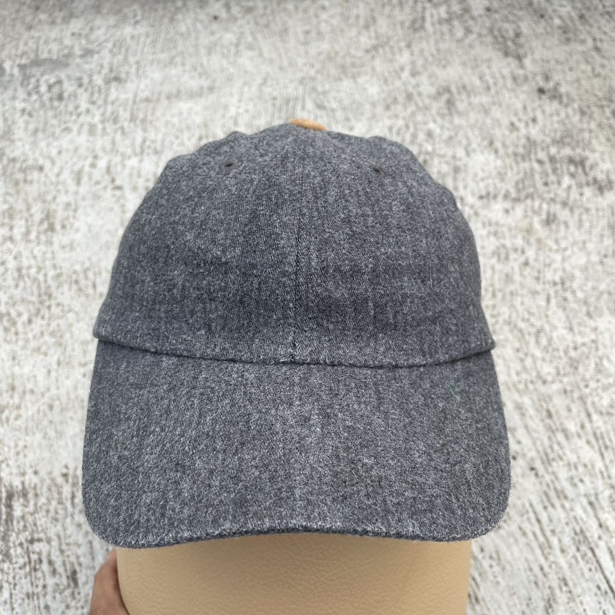 Japanese Brand Blank gray unique fabric hat with brown under visor Size ONE SIZE - 1 Thumbnail