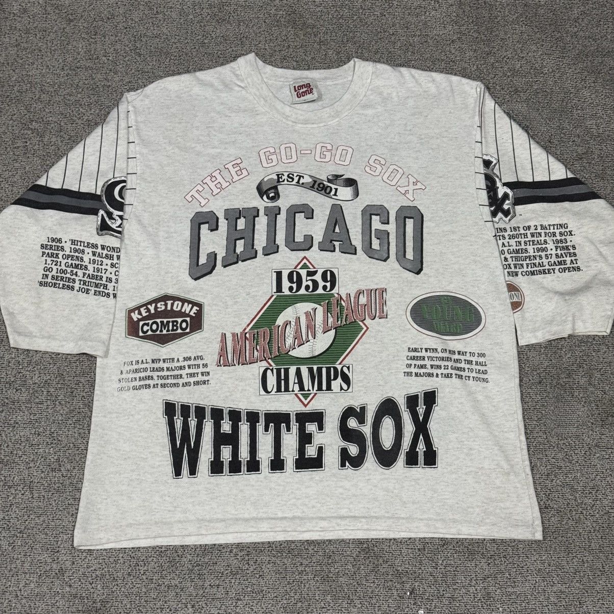 Vintage Vintage Long Gone T-Shirt White Sox 1959 Size US XL / EU 56 / 4 - 1 Thumbnail