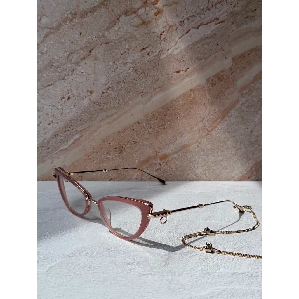 Valentino NEW Valentino VLX123-B Pink Cat Eye Chain Frames $760 Size ONE SIZE - 3 Thumbnail