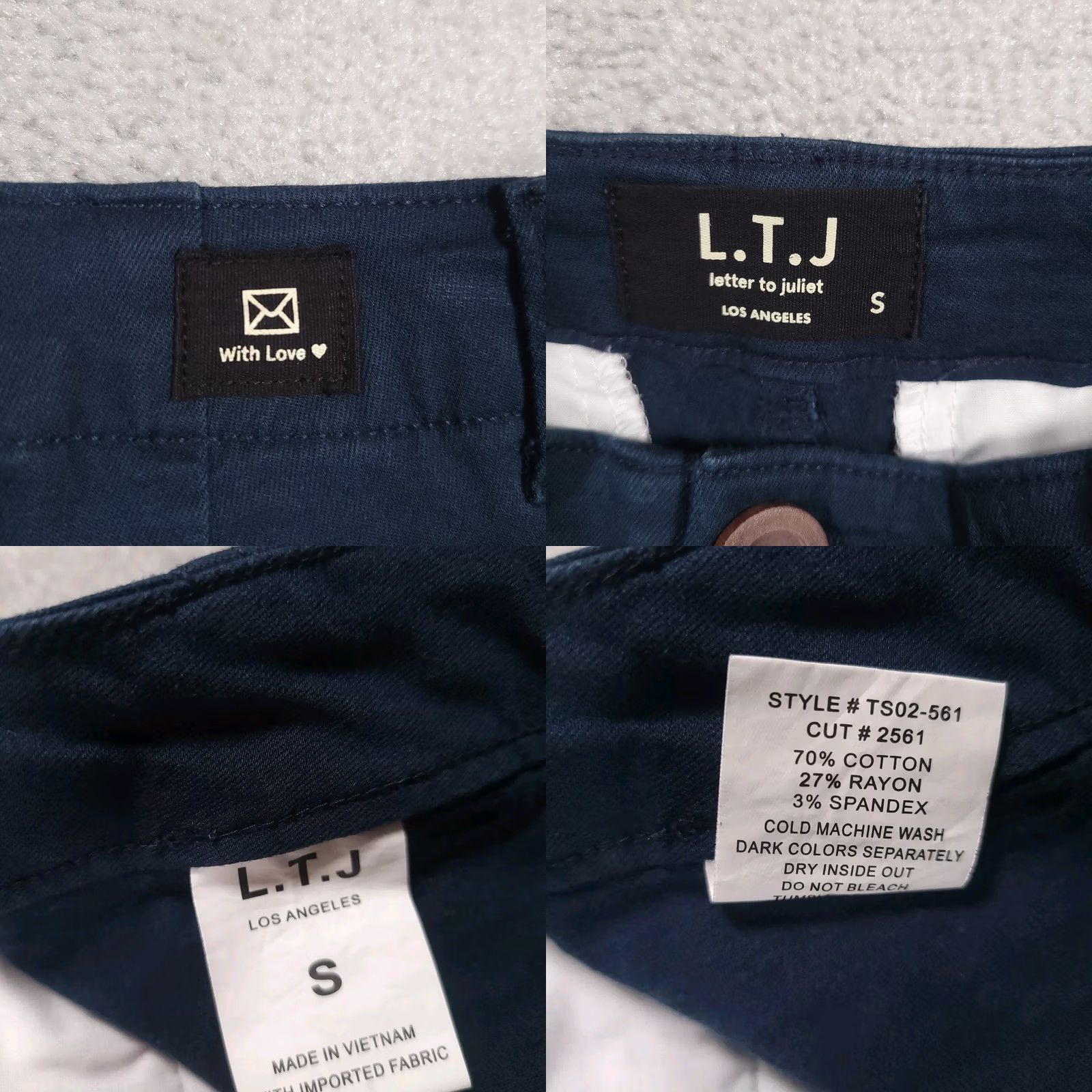 Vintage Letter to Juliet L.T.J. Shorts Women's Small Blue Chino Pockets Casual Size 28" / US 6 / IT 42 - 9 Thumbnail