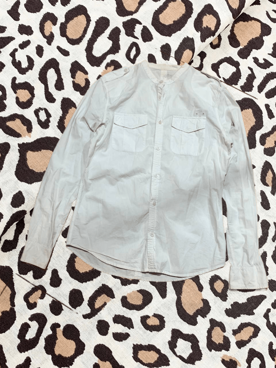 Allsaints ALL SAINTS WHITE COTTON COLLARLESS LONG SLEEVED SHIRT SIZE S Size US S / EU 44-46 / 1 - 1 Thumbnail