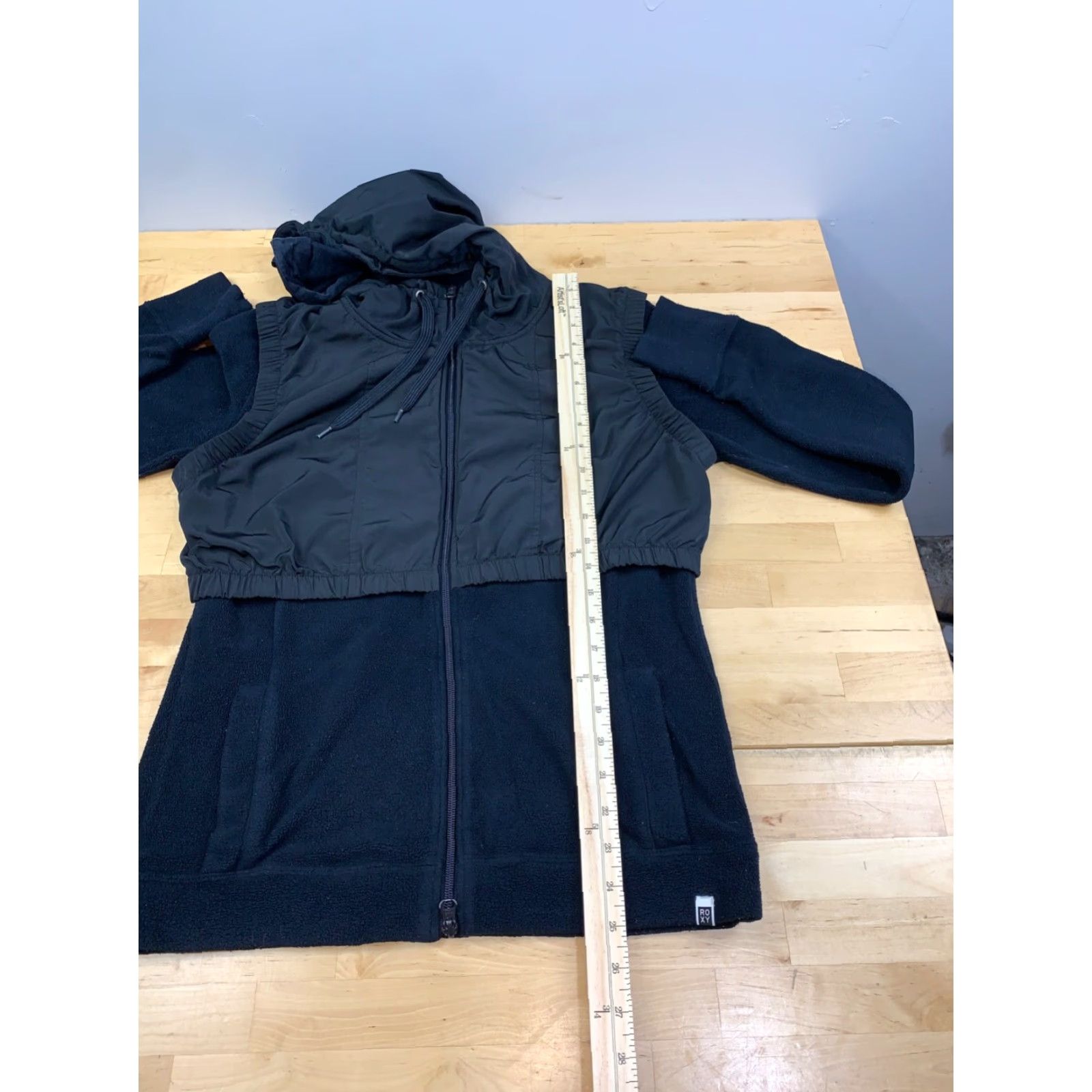 Vintage Roxy Jacket Womens M Black Casual Full Zip Hooded 10405 Size M / US 6-8 / IT 42-44 - 3 Thumbnail