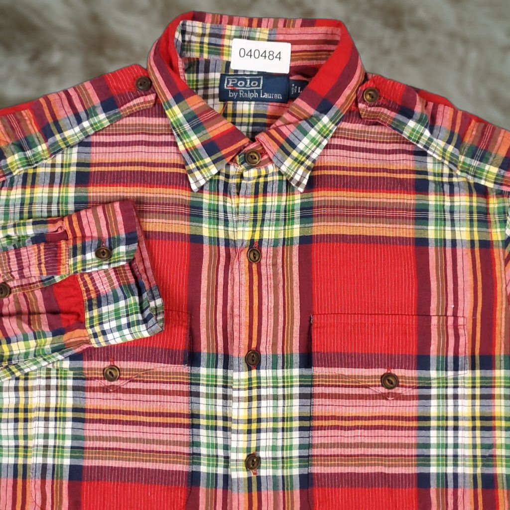 Ralph Lauren Ralph Lauren Shirt Mens Large Red Plaid Button-Up Long Sleeve Casual Business Formal Party/Cocktail Workwear Size US L / EU 52-54 / 3 - 1 Thumbnail