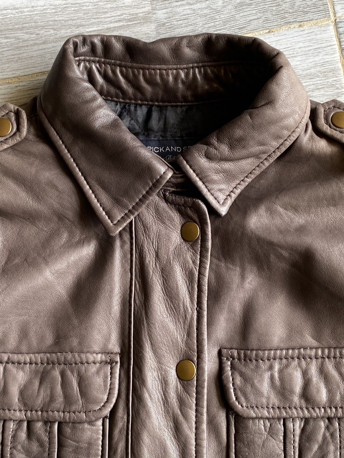 Japanese Brand Spickand Span Crop Leather Jacket Size S / US 4 / IT 40 - 8 Thumbnail
