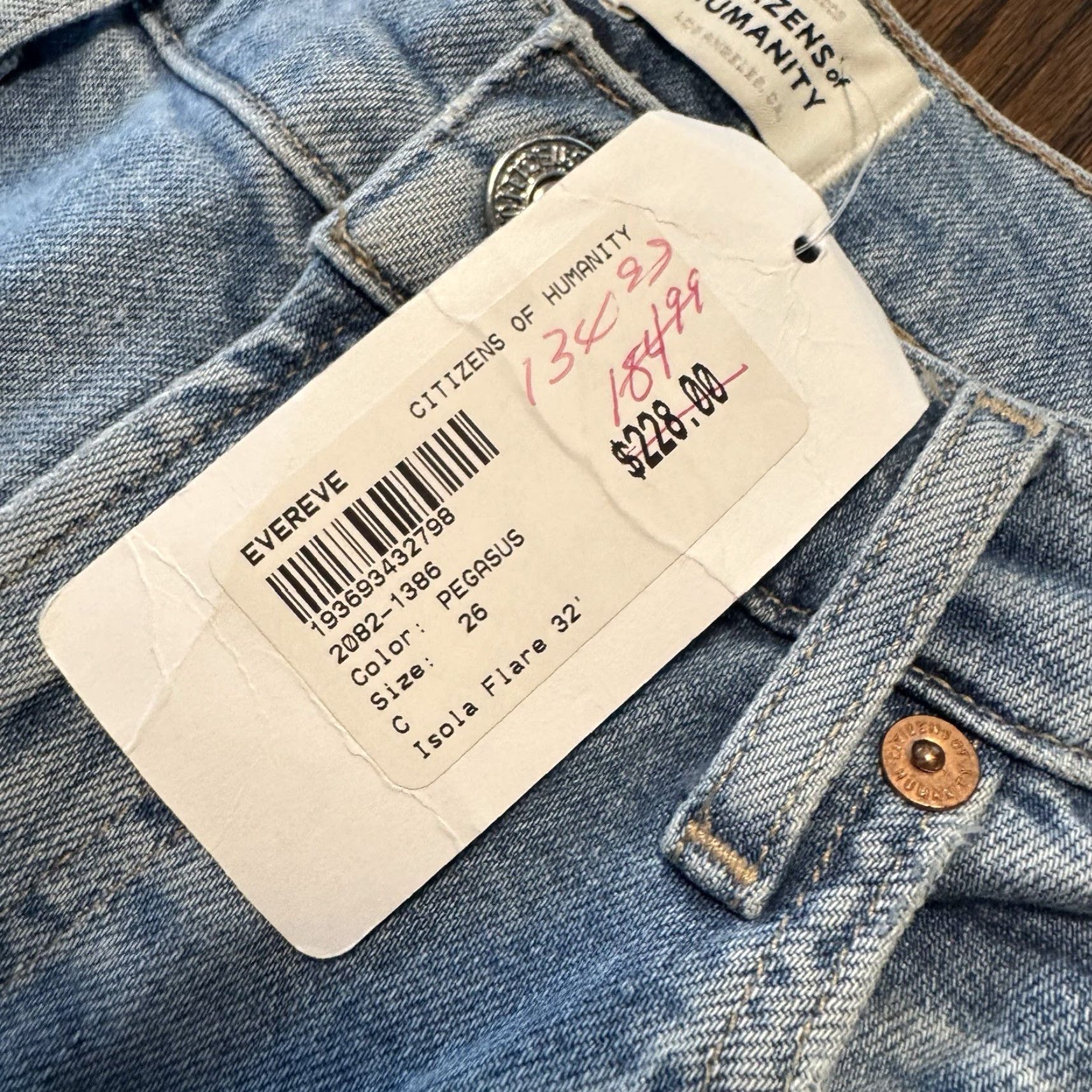 Citizens Of Humanity Citizen’s of Humanity Jeans Isola Size 26 Flared Blue Pegasus Light Wash New Size 26" / US 2 / IT 38 - 4 Thumbnail