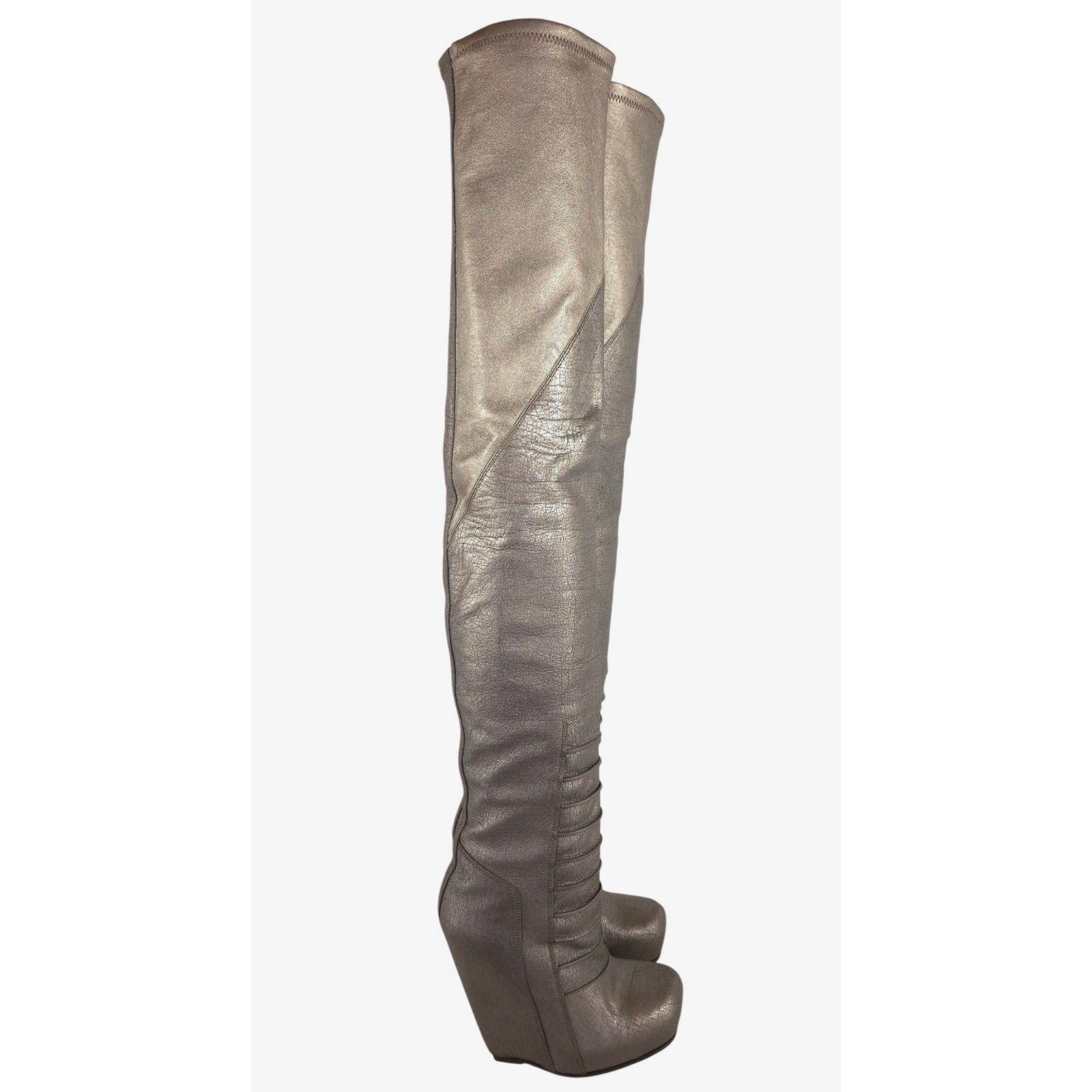 Rick Owens Rick Owens Ruhlmann Boots US 6 EU 36 Womens Silver Tall NWOT Size US 6 / IT 36 - 6 Thumbnail