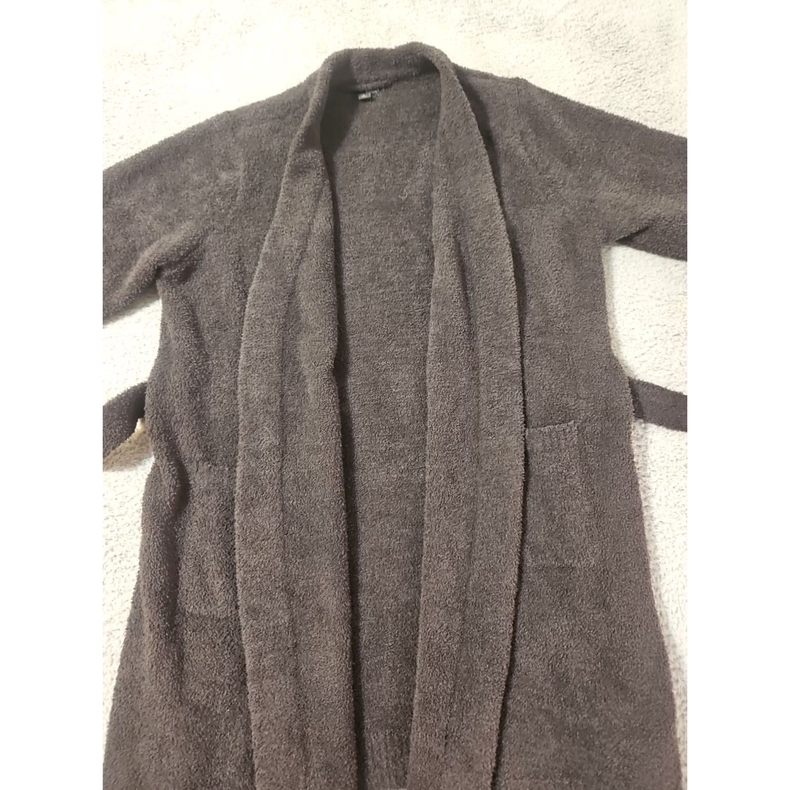 Vintage Barefoot Dreams Robe Women Long Sleeve Collared Tie Gray L Knit Polyester Cozy Chic Solid Belted Size L / US 10 / IT 46 - 3 Thumbnail