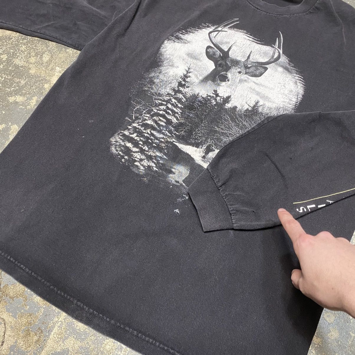 Japanese Brand × Vintage Vintage Deer Outdoor Black Long Sleeve Tshirt Size US XL / EU 56 / 4 - 9 Thumbnail