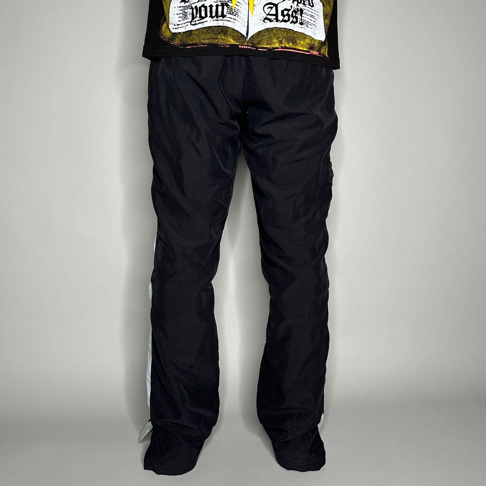 Reebok Vintage Y2K Reebok Track Pants Mens L Black Blue Sweatpants Size US 34 / EU 50 - 3 Thumbnail
