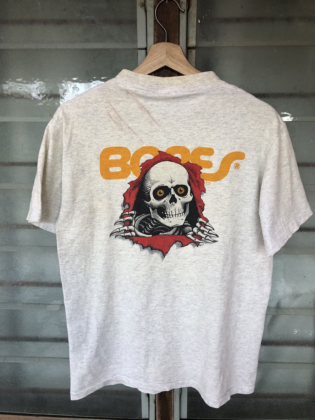 Thrashed Vintage 90's Powell Peralta Bones Shirt Tee Rare