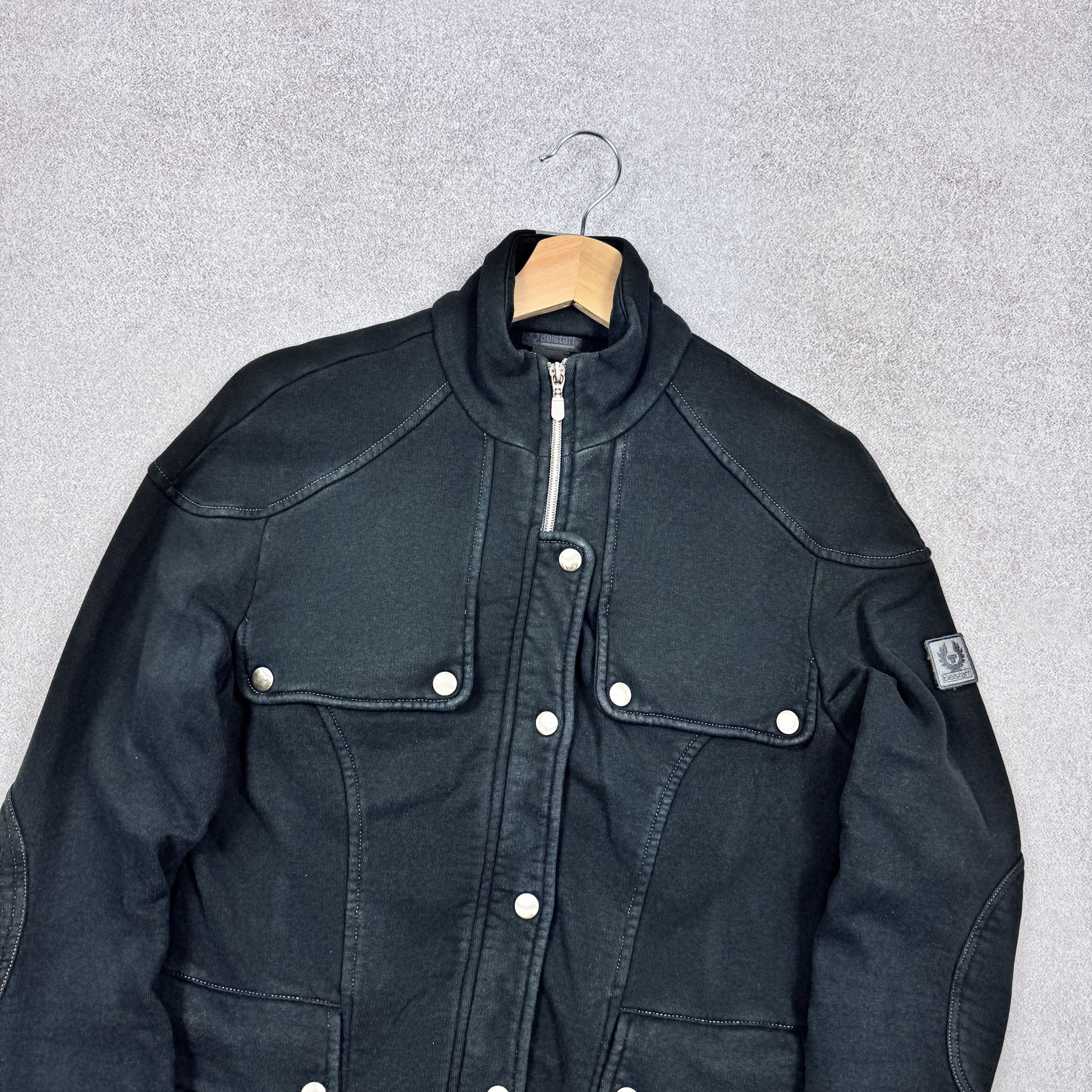 Belstaff Women`s Belstaff Black Big Logo Cotton Jacket Size 46 Size S / US 4 / IT 40 - 6 Thumbnail