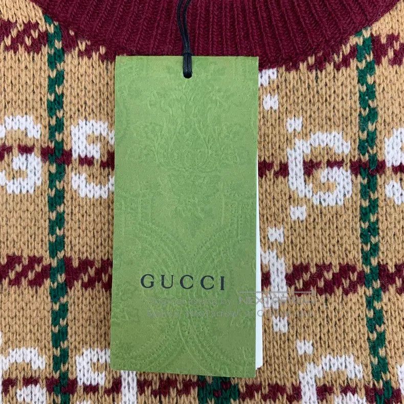 Gucci Gucci Colour block logo jacquard full print wool round nec Size M / US 6-8 / IT 42-44 - 7 Thumbnail