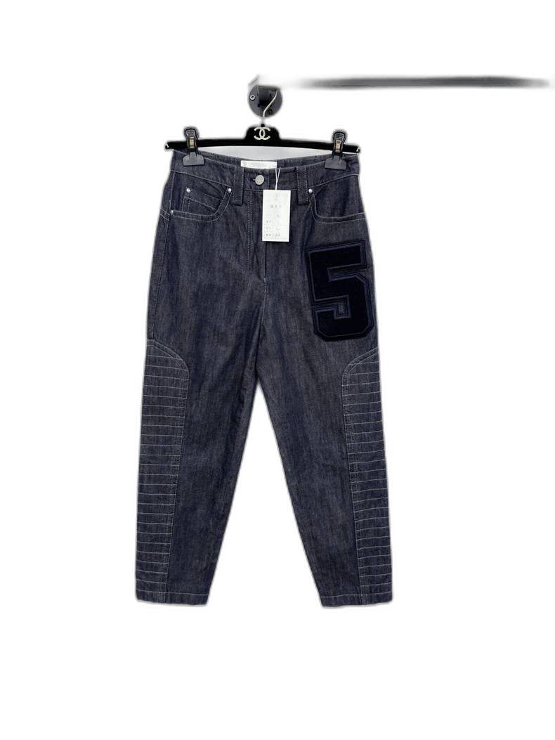 Designer ZHUCHONGYUN Denim Jeans with Number 5 Patch Size 36" / US 14 / IT 50 - 1 Thumbnail
